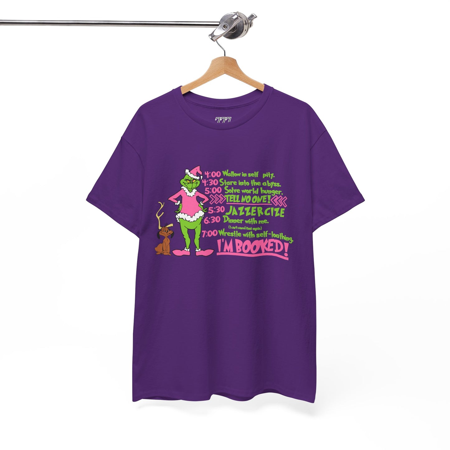 I’m Booked Grinch Schedule Funny Christmas Tee Unisex Heavy Cotton T-Shirt