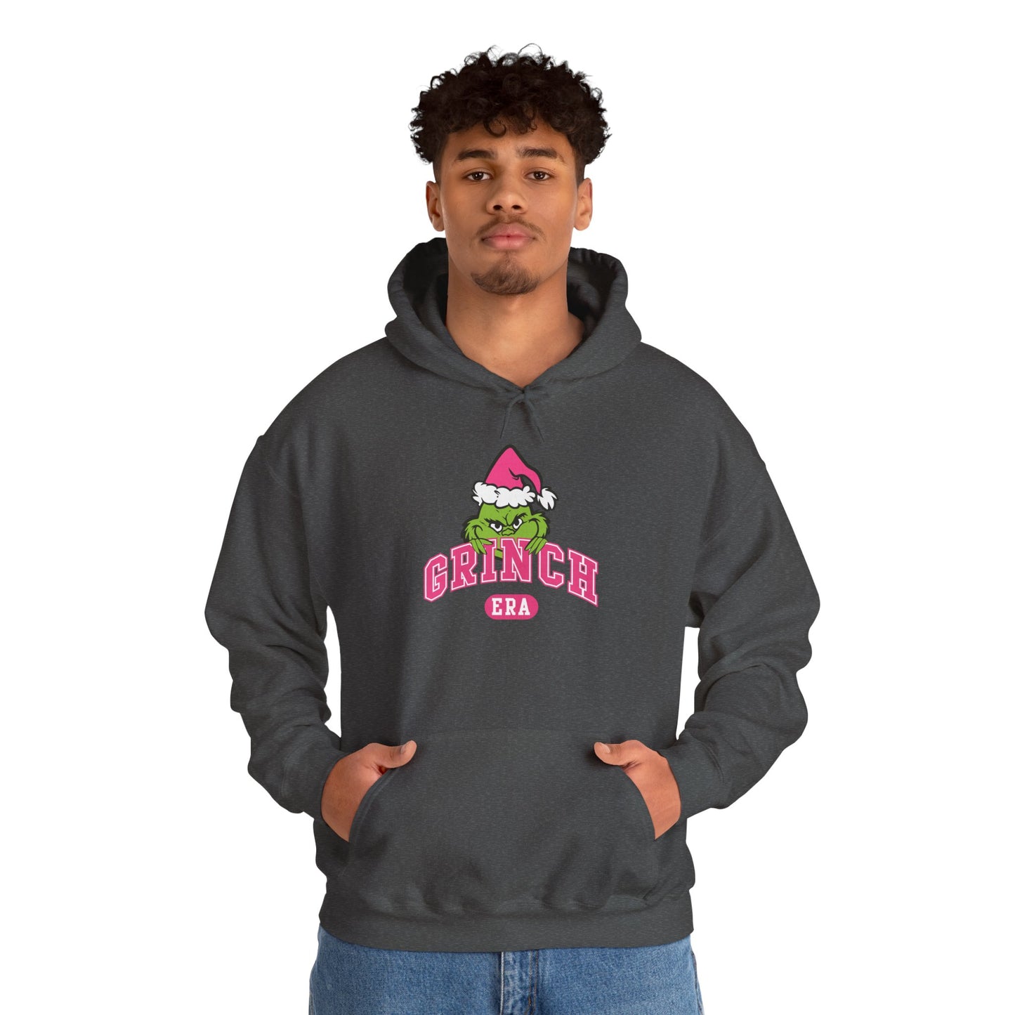 Grinch Era Christmas Hoodie – Cozy Pink Santa Grinch Graphic Hoodie (Unisex)