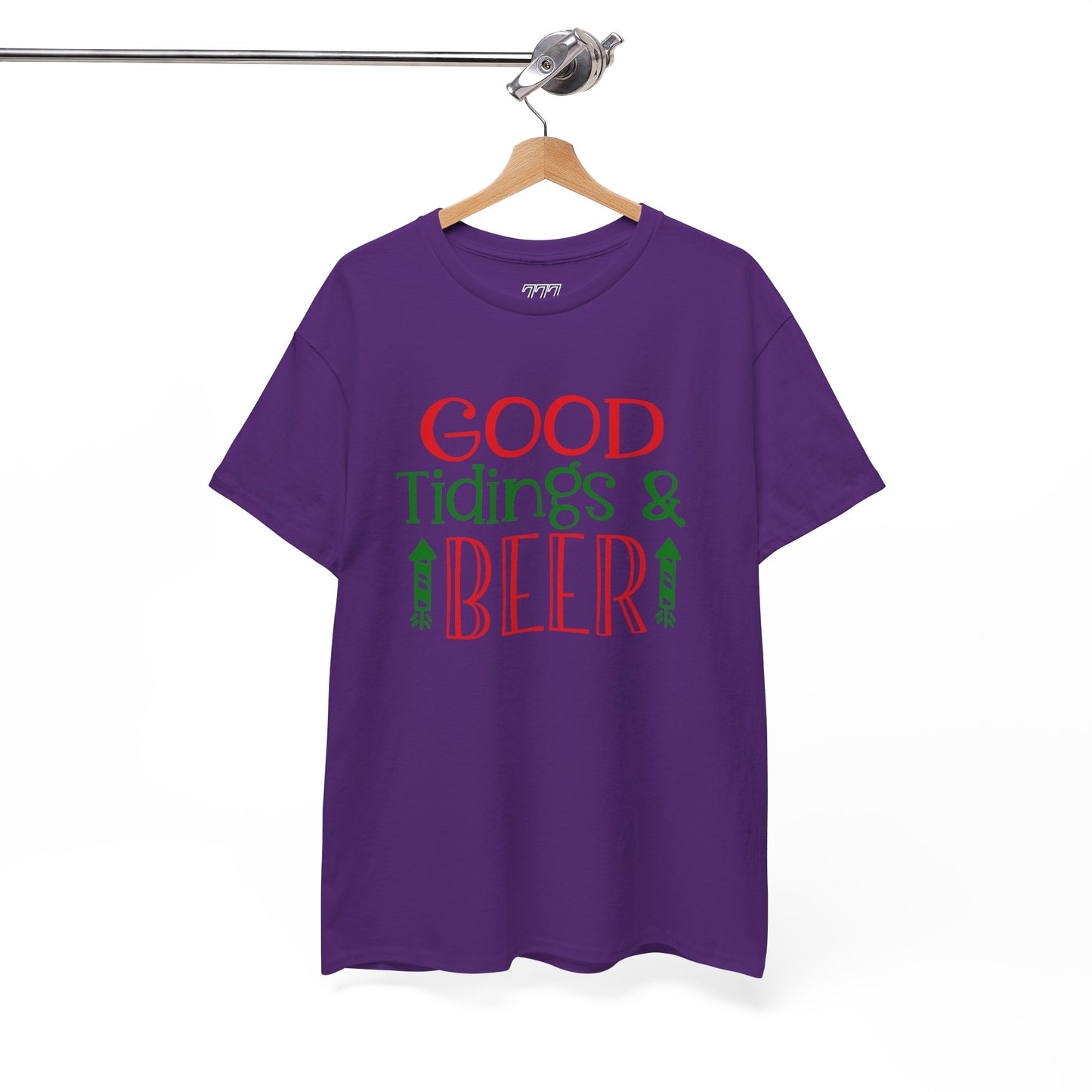 Good Tidings & Beer T-Shirt – Funny Christmas Drinking Unisex Heavy Cotton Tee