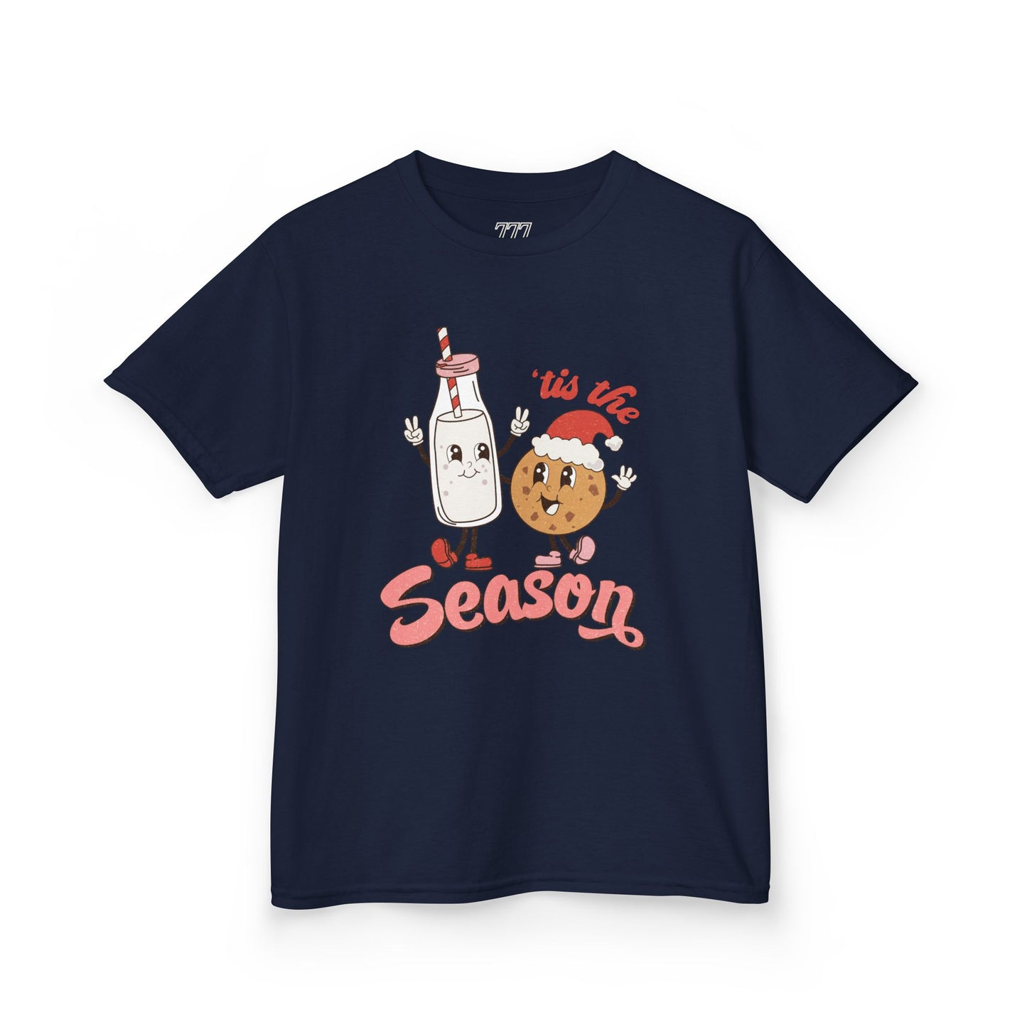 Tis The Season Kids Christmas T-Shirt – Cute Milk & Cookie Holiday Tee