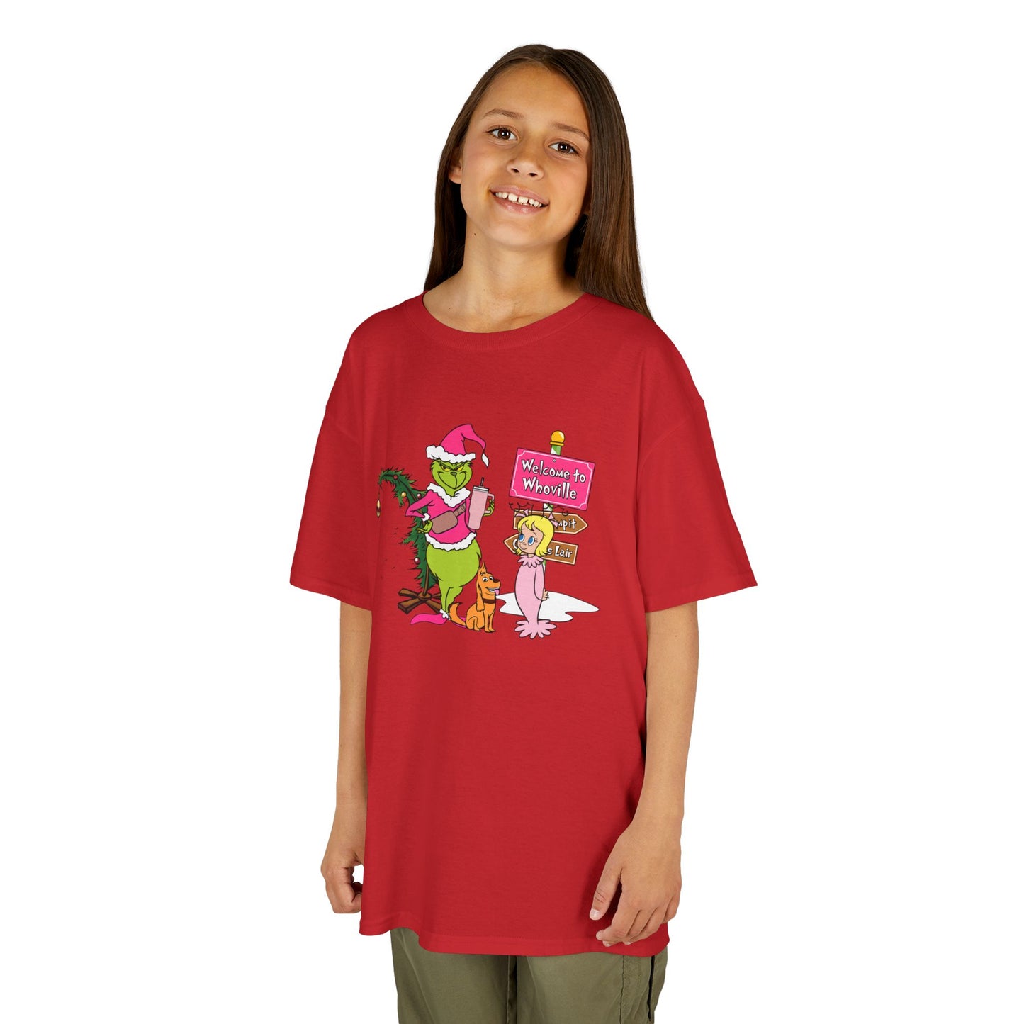 Welcome to Merryville Kids Christmas T-Shirt – Cute Green Holiday Creature Tee