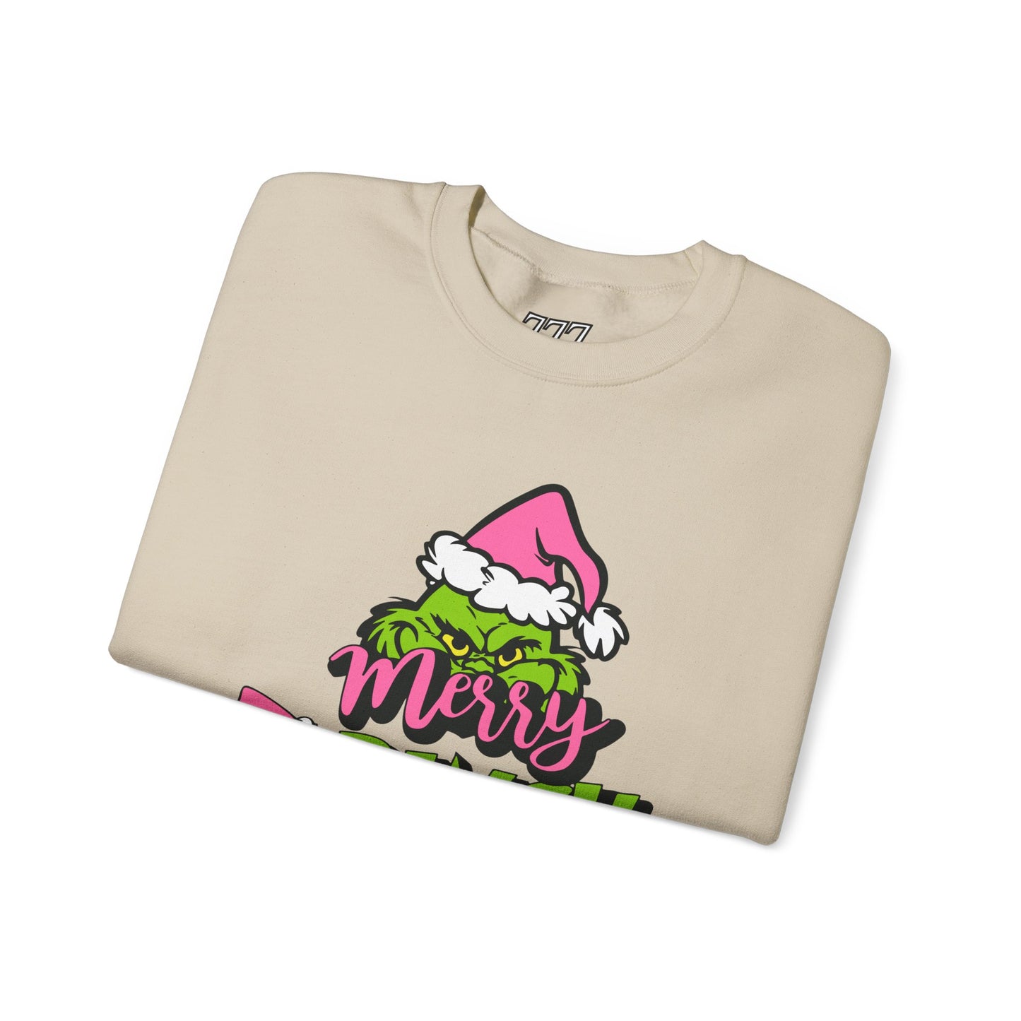Merry Grinchmas Funny Christmas Grinch-Inspired Holiday Sweatshirt – Pink Santa Festive Unisex Heavy Blend Crewneck