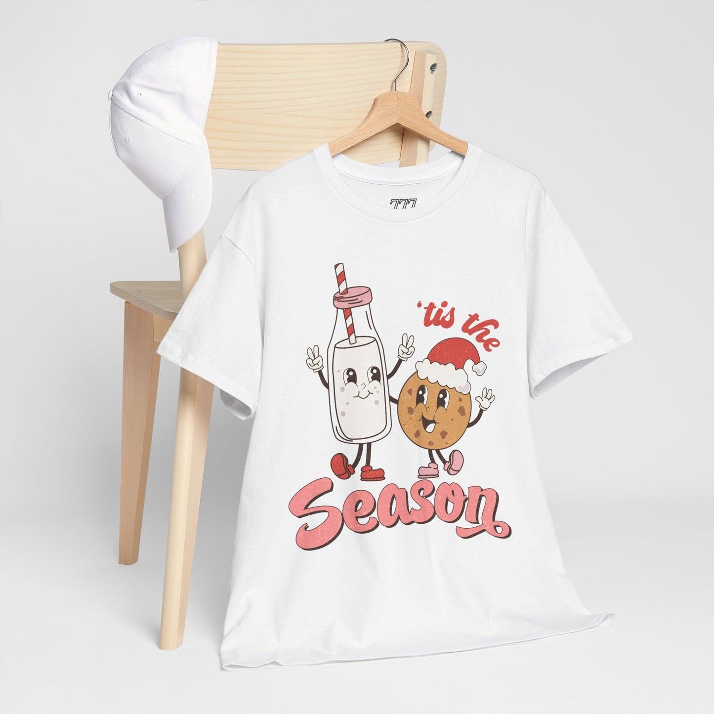 Tis The Season Milk & Cookie Christmas Unisex Heavy Cotton T-Shirt