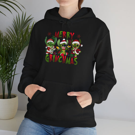 Merry Grinchmas Hoodie – Funny Christmas Unisex Heavy Blend Holiday Sweatshirt