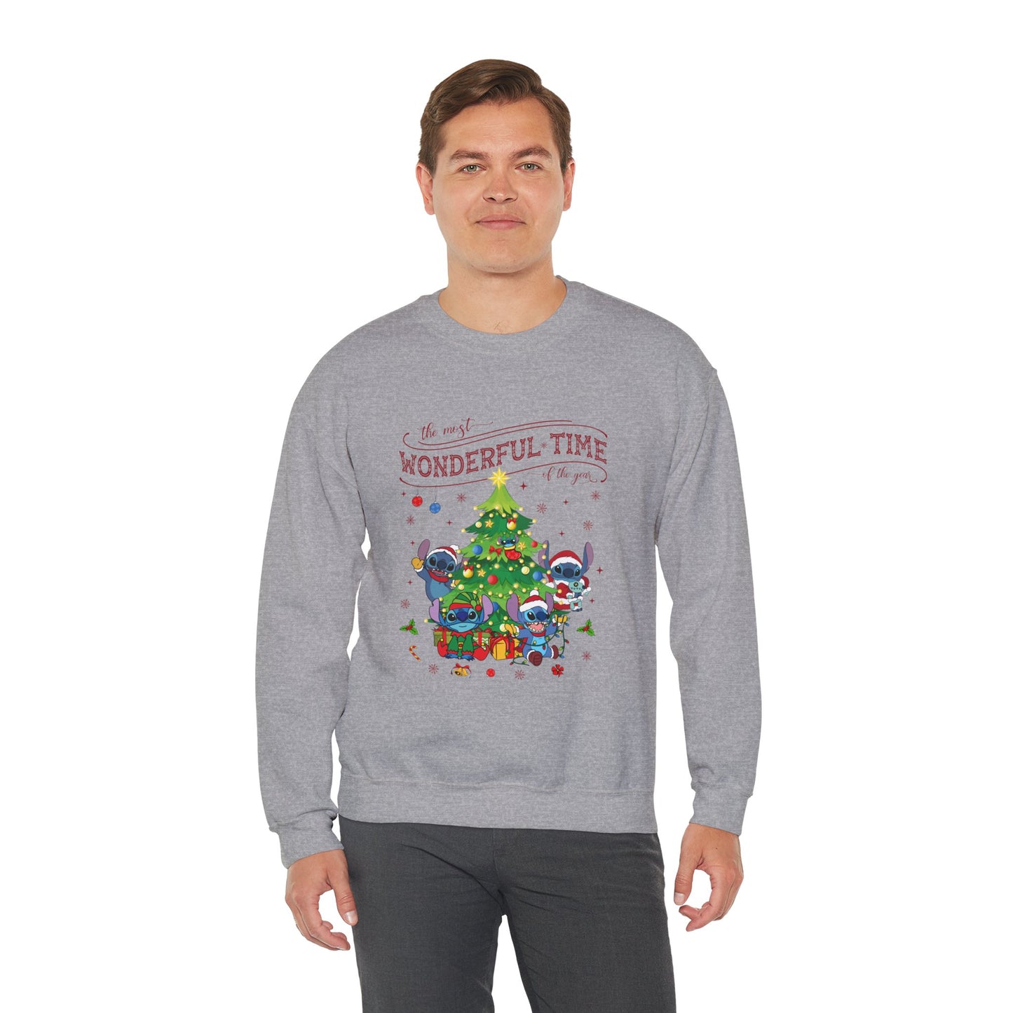 The Most Wonderful Time of the Year Christmas Sweatshirt – Cute Holiday Characters Festive Unisex Heavy Blend Crewneck