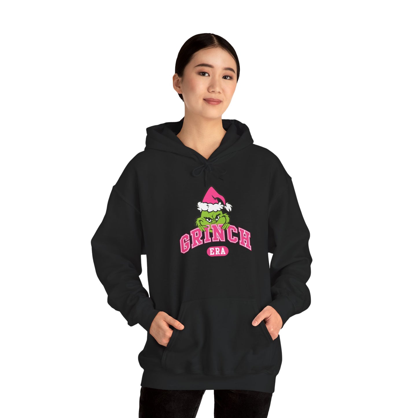 Grinch Era Christmas Hoodie – Cozy Pink Santa Grinch Graphic Hoodie (Unisex)