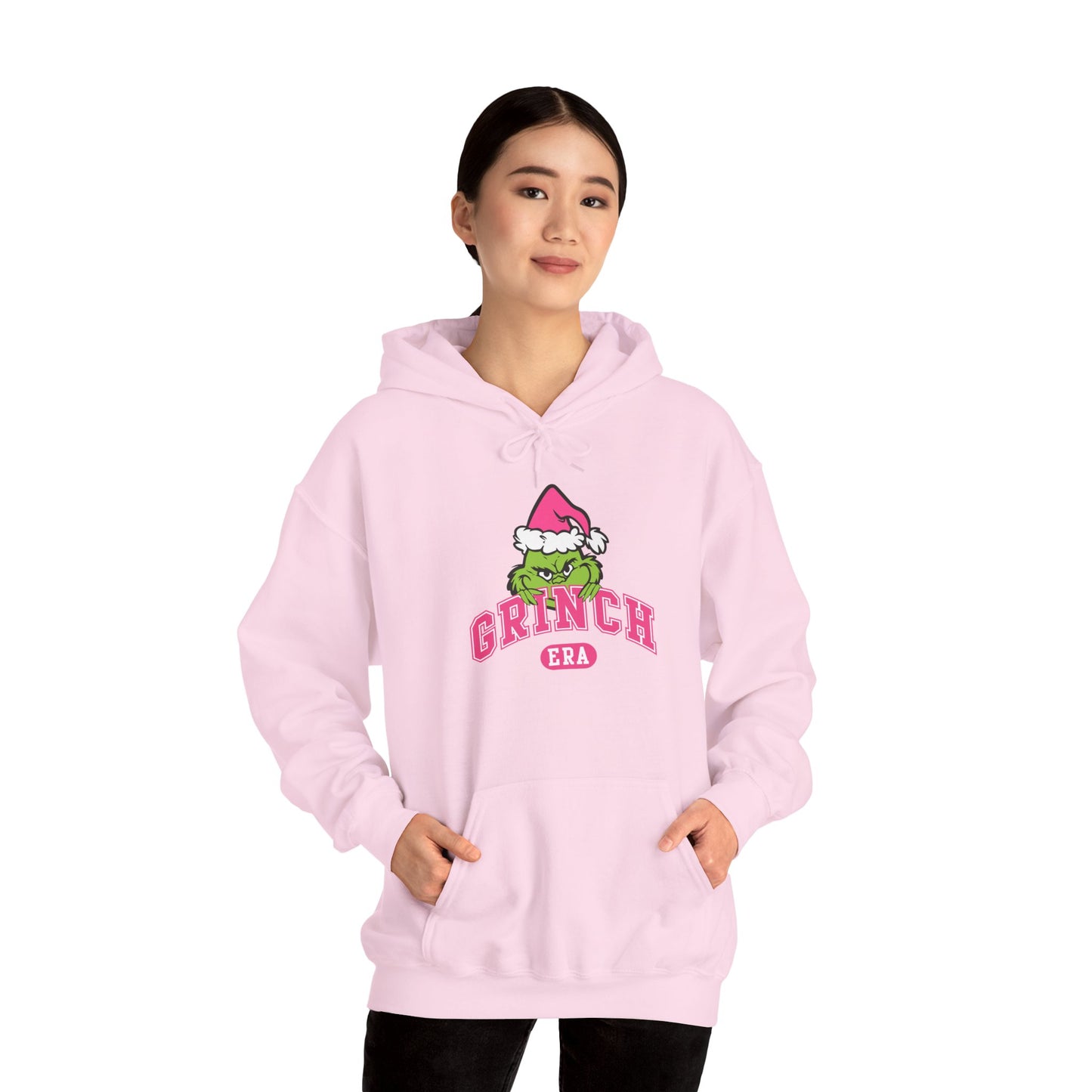 Grinch Era Christmas Hoodie – Cozy Pink Santa Grinch Graphic Hoodie (Unisex)