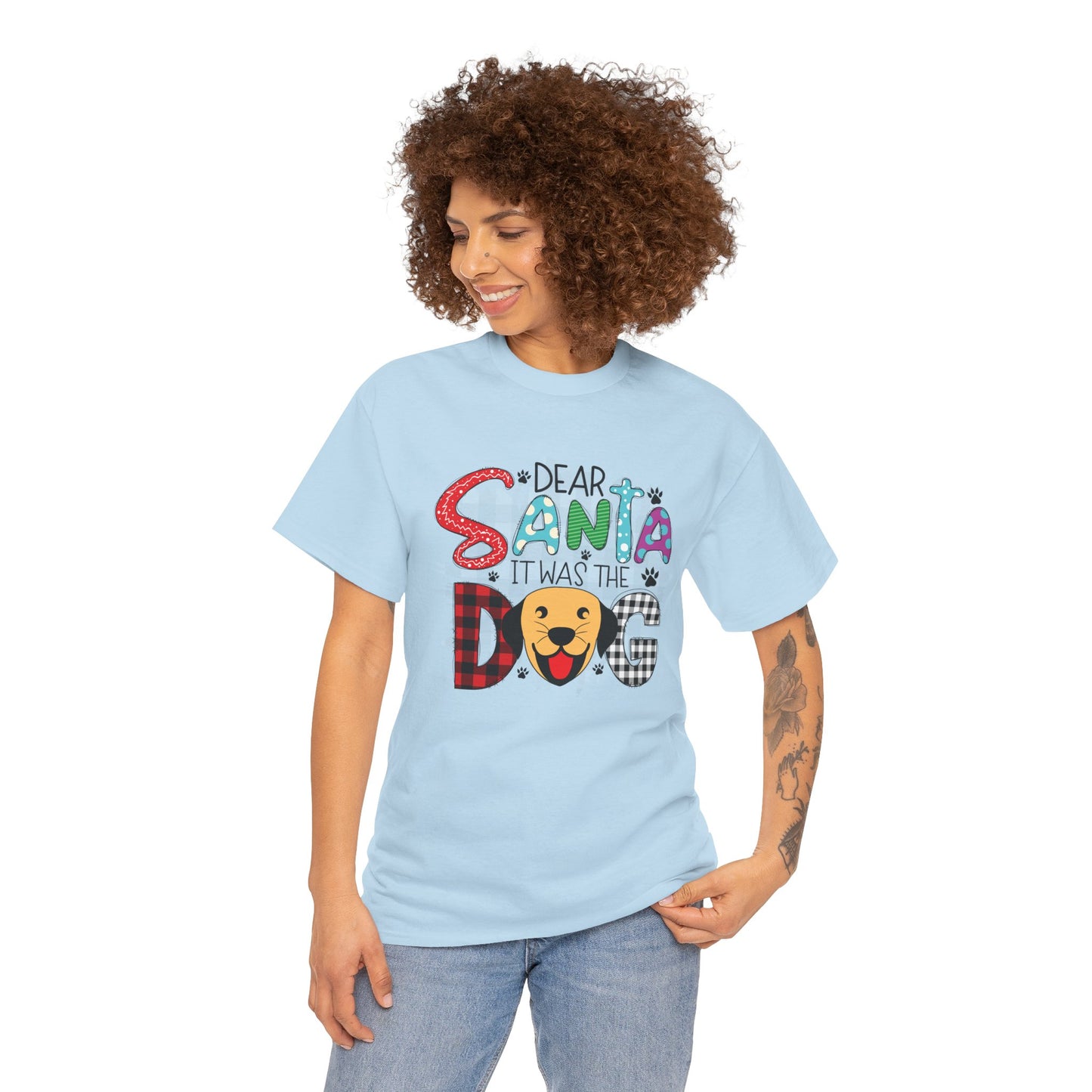 Dear Santa It Was The Dog Christmas T-Shirt – Funny Holiday Dog Lover Tee (Unisex)