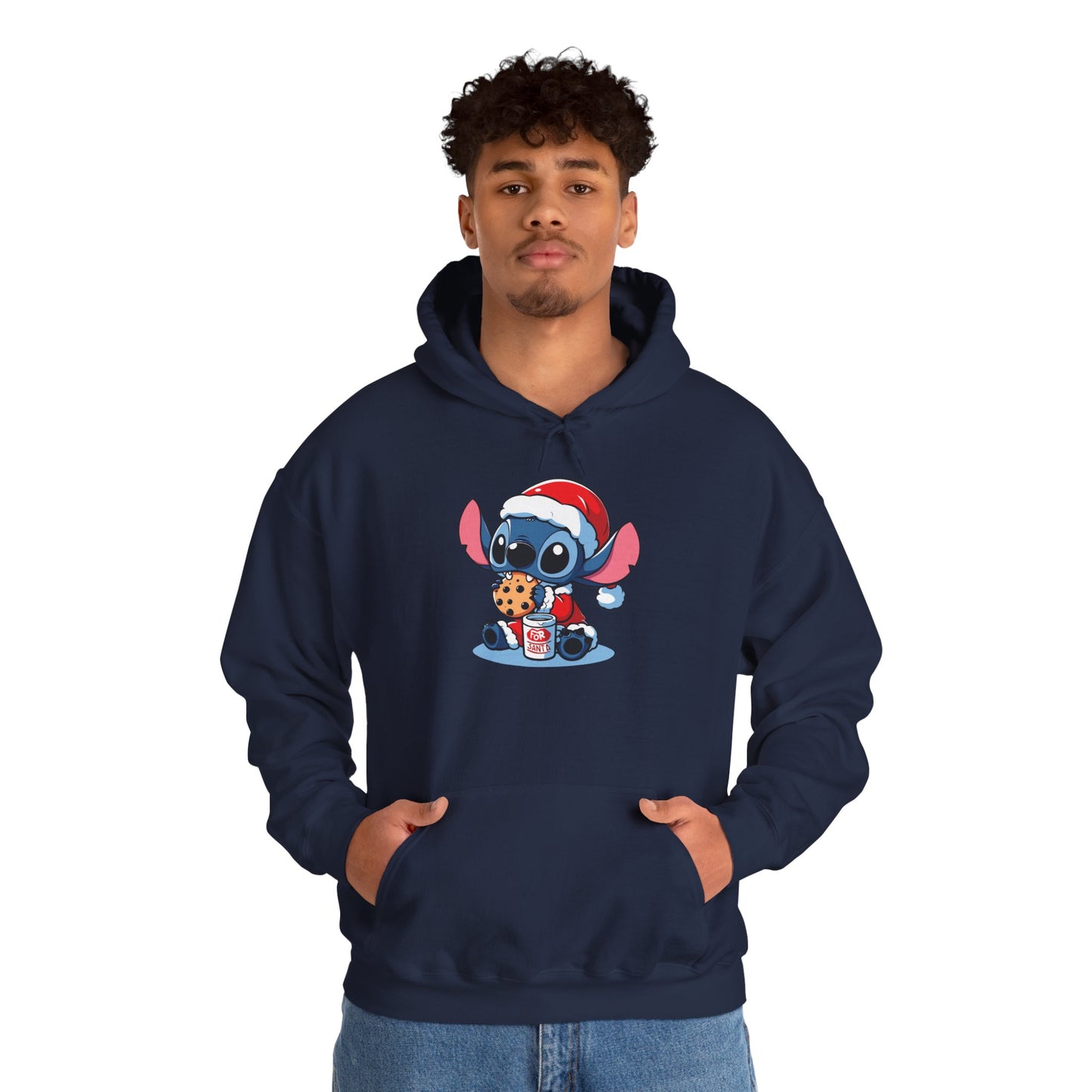 Saint Stitch Christmas Hoodie – Cute Holiday Alien Unisex Heavy Blend Sweatshirt