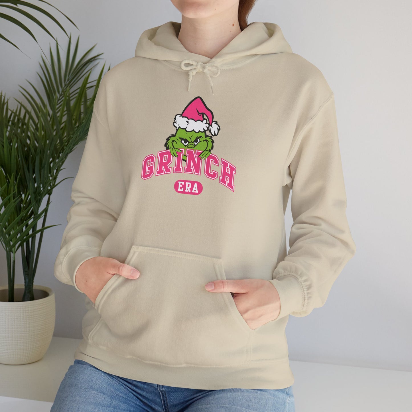 Grinch Era Christmas Hoodie – Cozy Pink Santa Grinch Graphic Hoodie (Unisex)