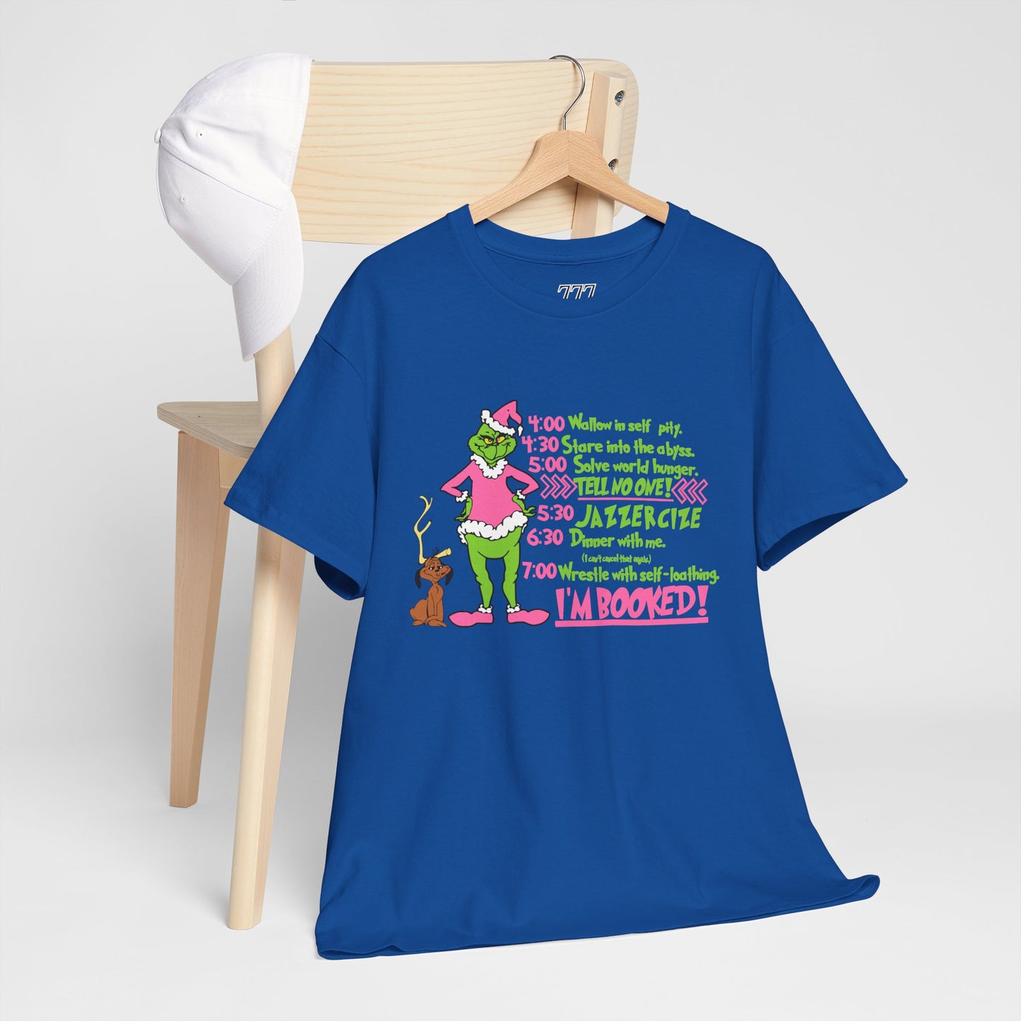 I’m Booked Grinch Schedule Funny Christmas Tee Unisex Heavy Cotton T-Shirt