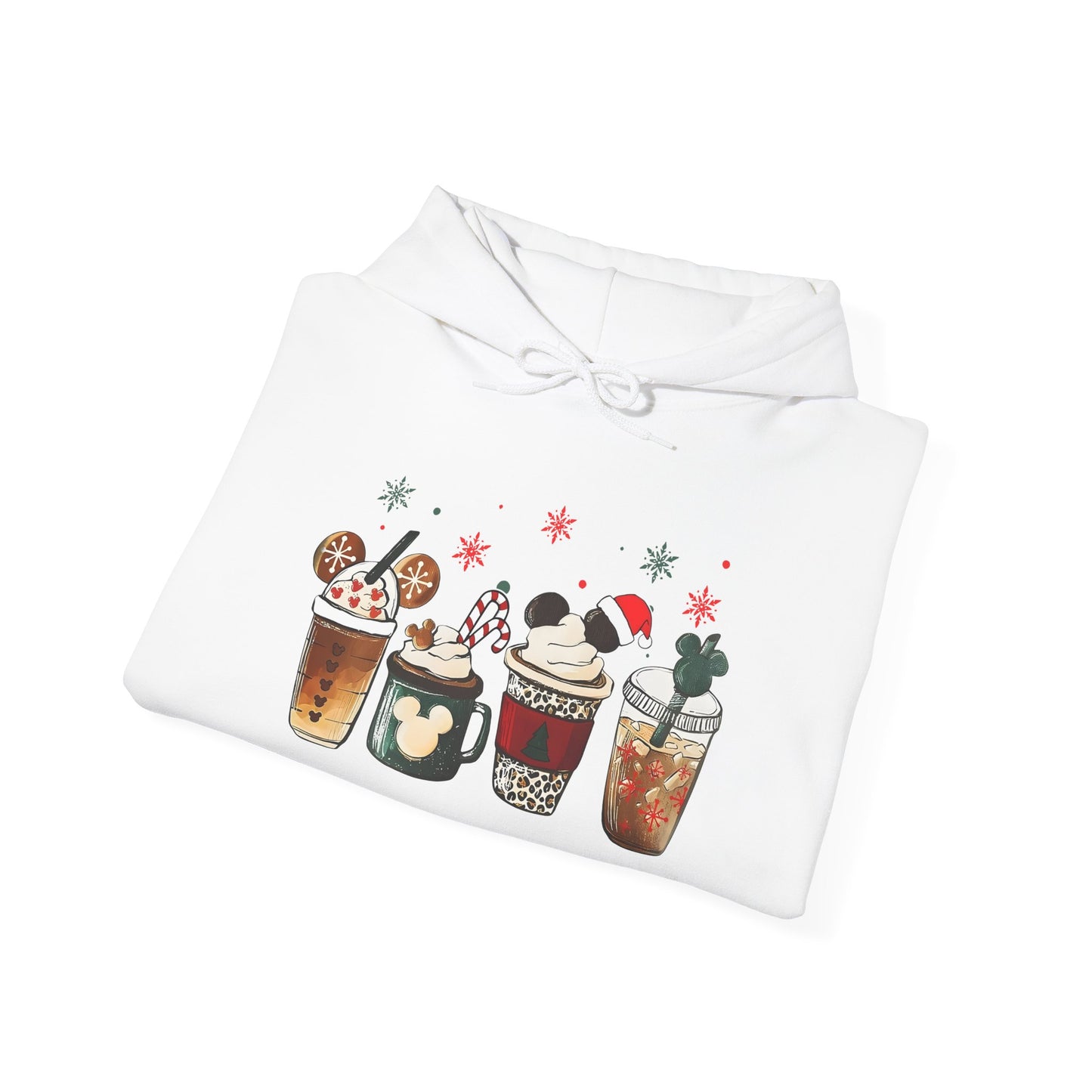 Christmas Coffee Lovers Hoodie – Cute Holiday Drink Art Hooded Sweatshirt (Unisex)