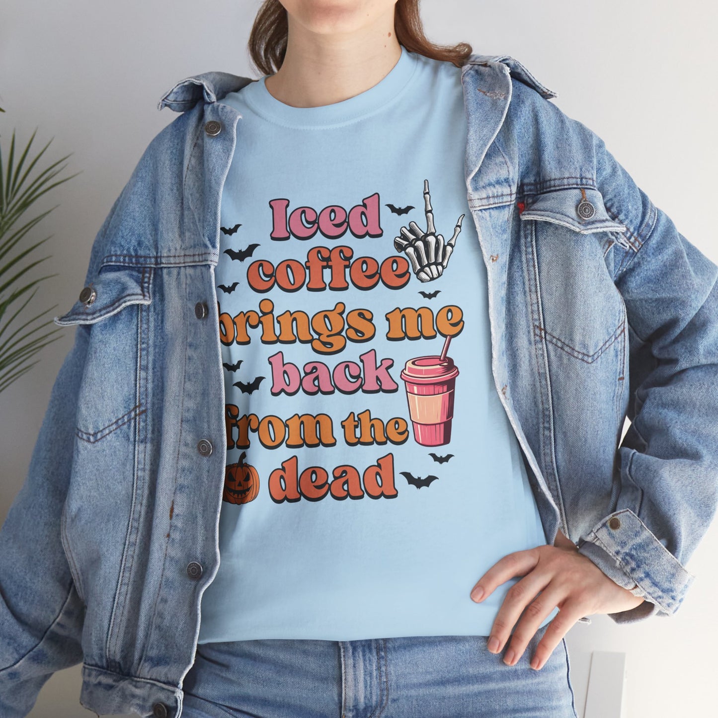 Iced Coffee Brings Me Back From The Dead Women's Heavy Cotton T-Shirt