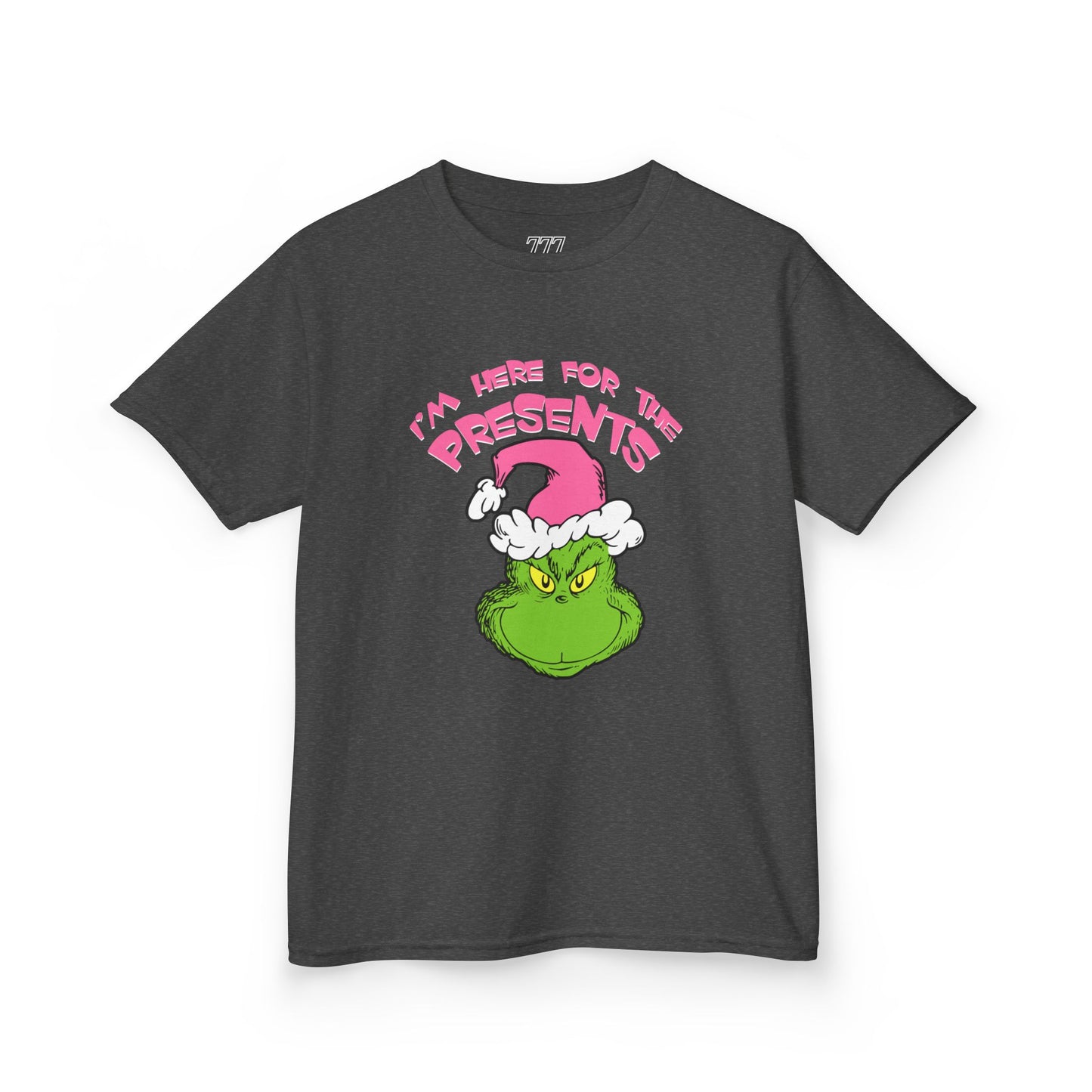 I’m Here for the Presents Kids Christmas T-Shirt – Funny Holiday Santa Hat Tee