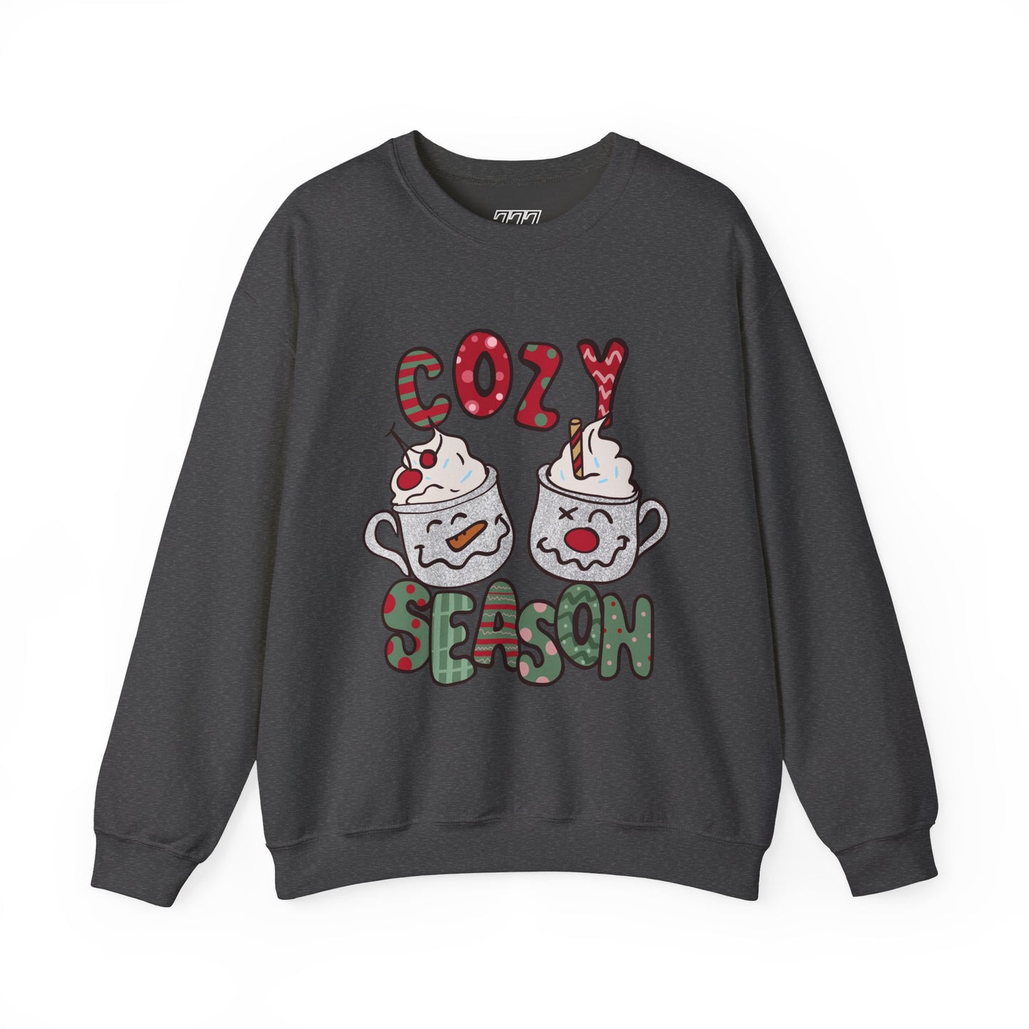 Cozy Season Christmas Unisex Heavy Blend Crewneck Sweatshirt – Cute Holiday Hot Cocoa Sweater