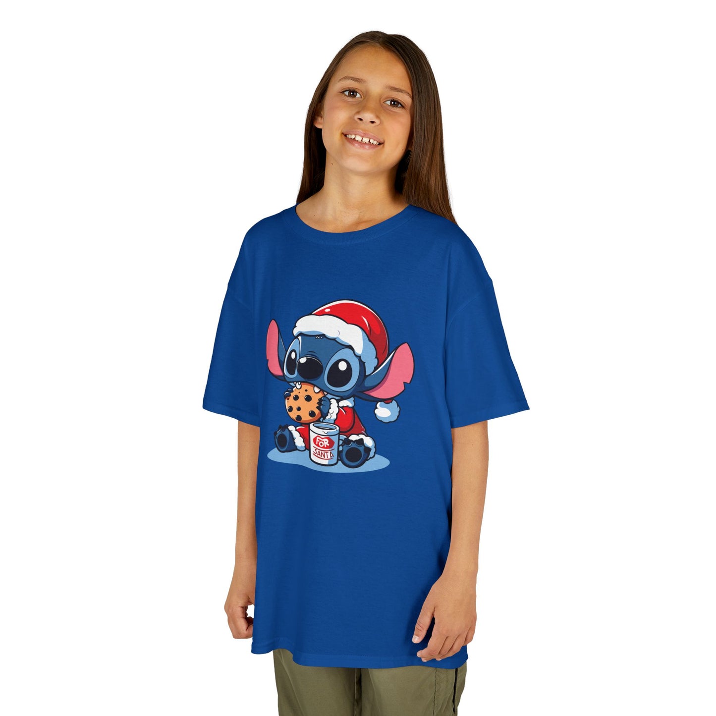 Saint Stitch Christmas Kids T-Shirt – Cute Holiday Alien Heavy Cotton Tee