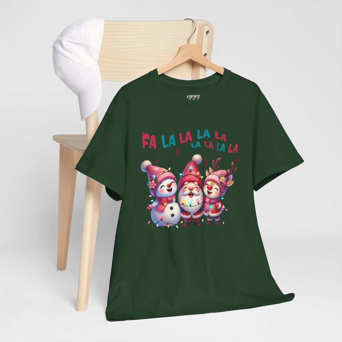Festive Caroling Trio Unisex T-Shirt – Cute Santa, Snowman & Reindeer Holiday Shirttton T-Shirt