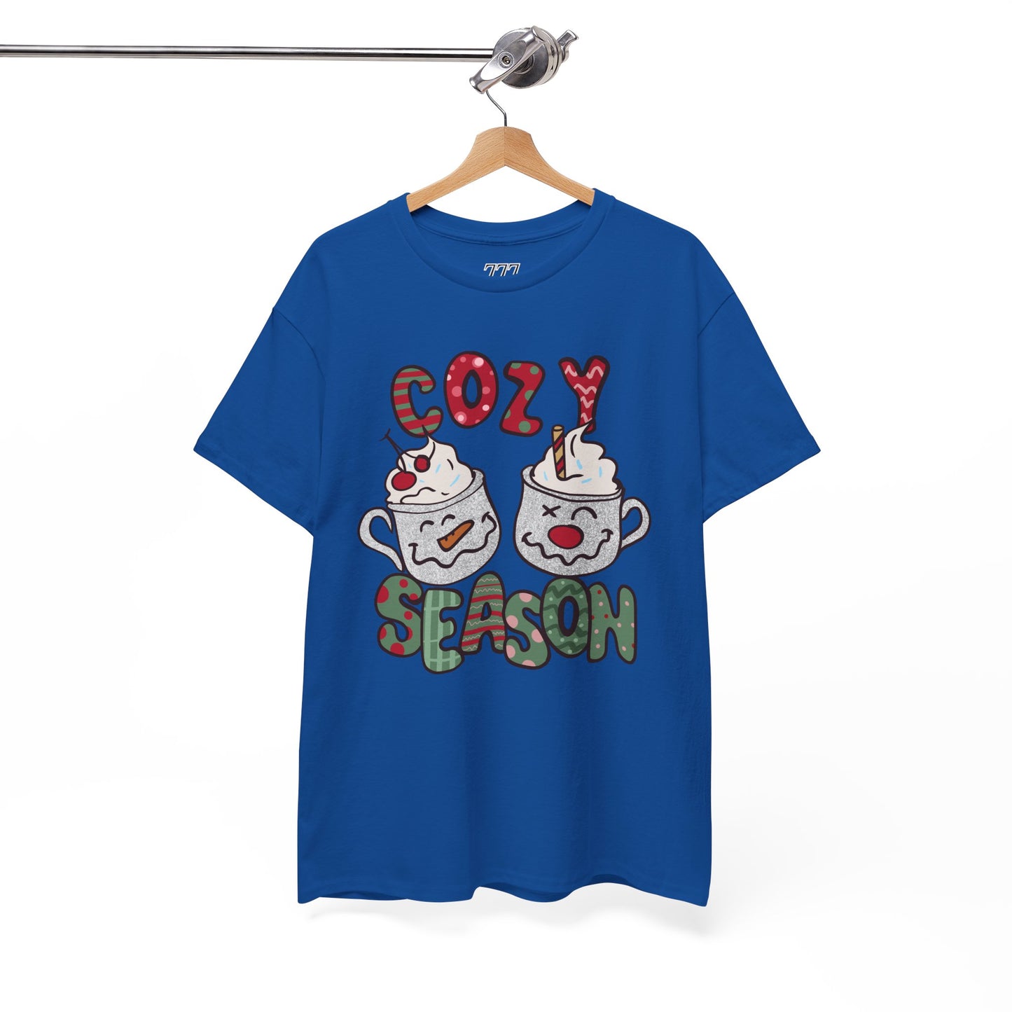 Cozy Season Christmas Unisex Heavy Cotton T-Shirt – Cute Holiday Hot Cocoa Tee