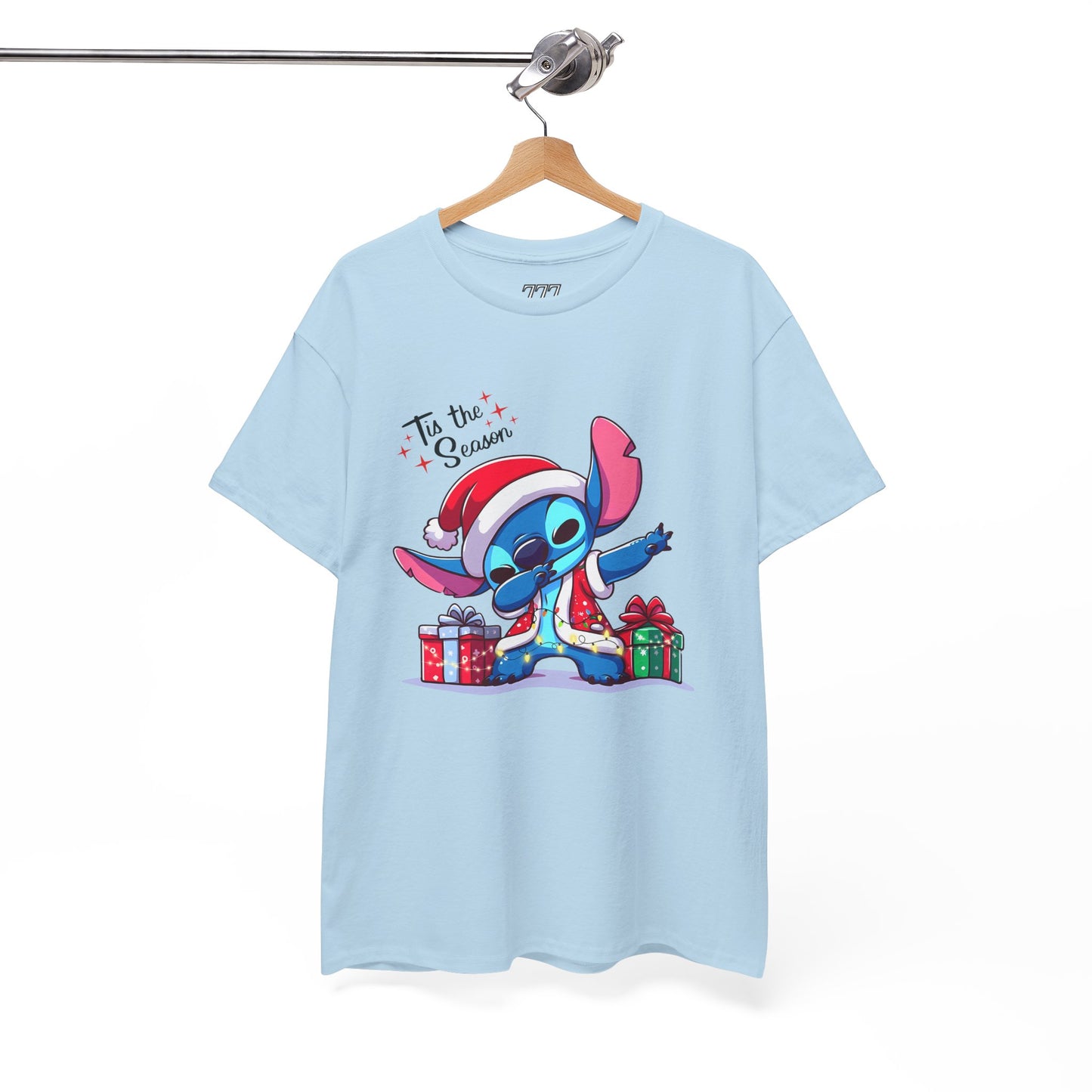 Tis the Season Blue Alien Christmas T-Shirt – Cute Holiday Unisex Heavy Cotton Tee