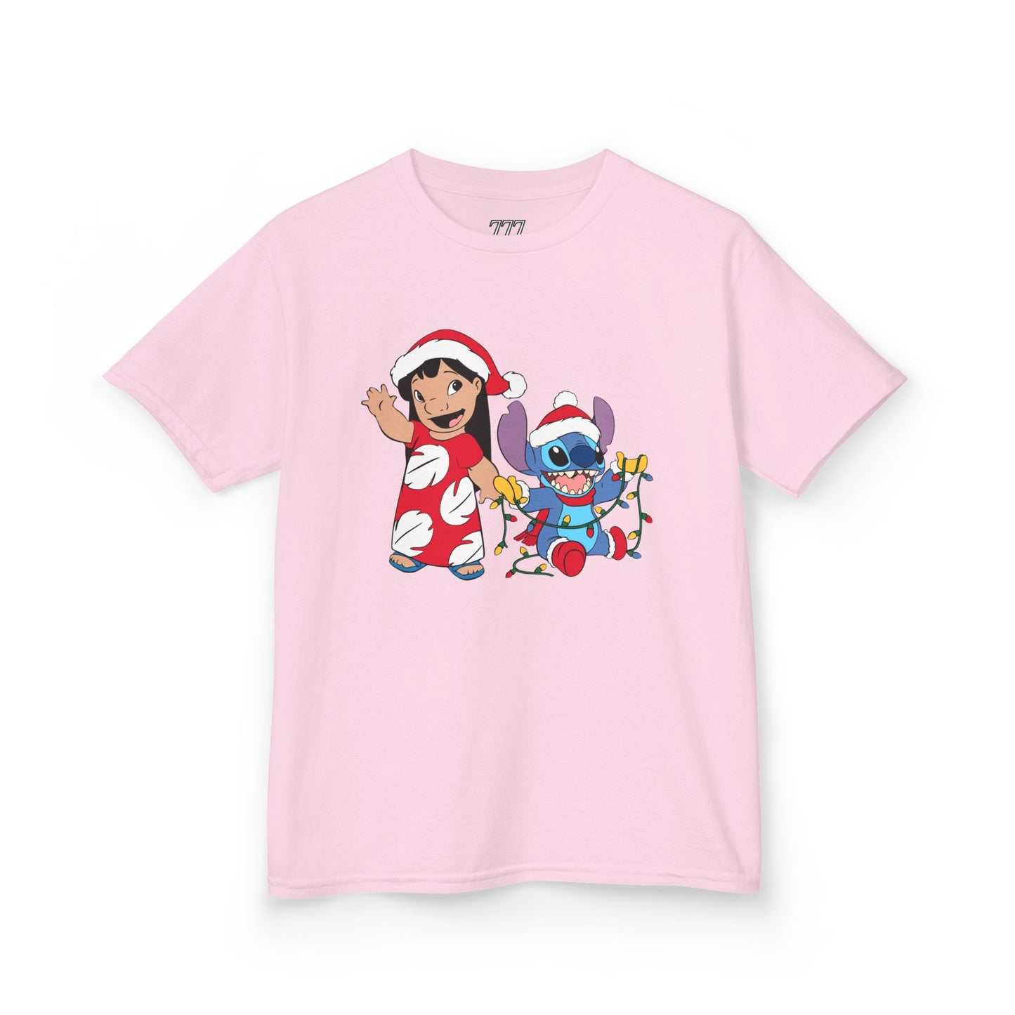Island Holiday Duo Kids Christmas T-Shirt – Festive Blue Alien & Girl Holiday Tee