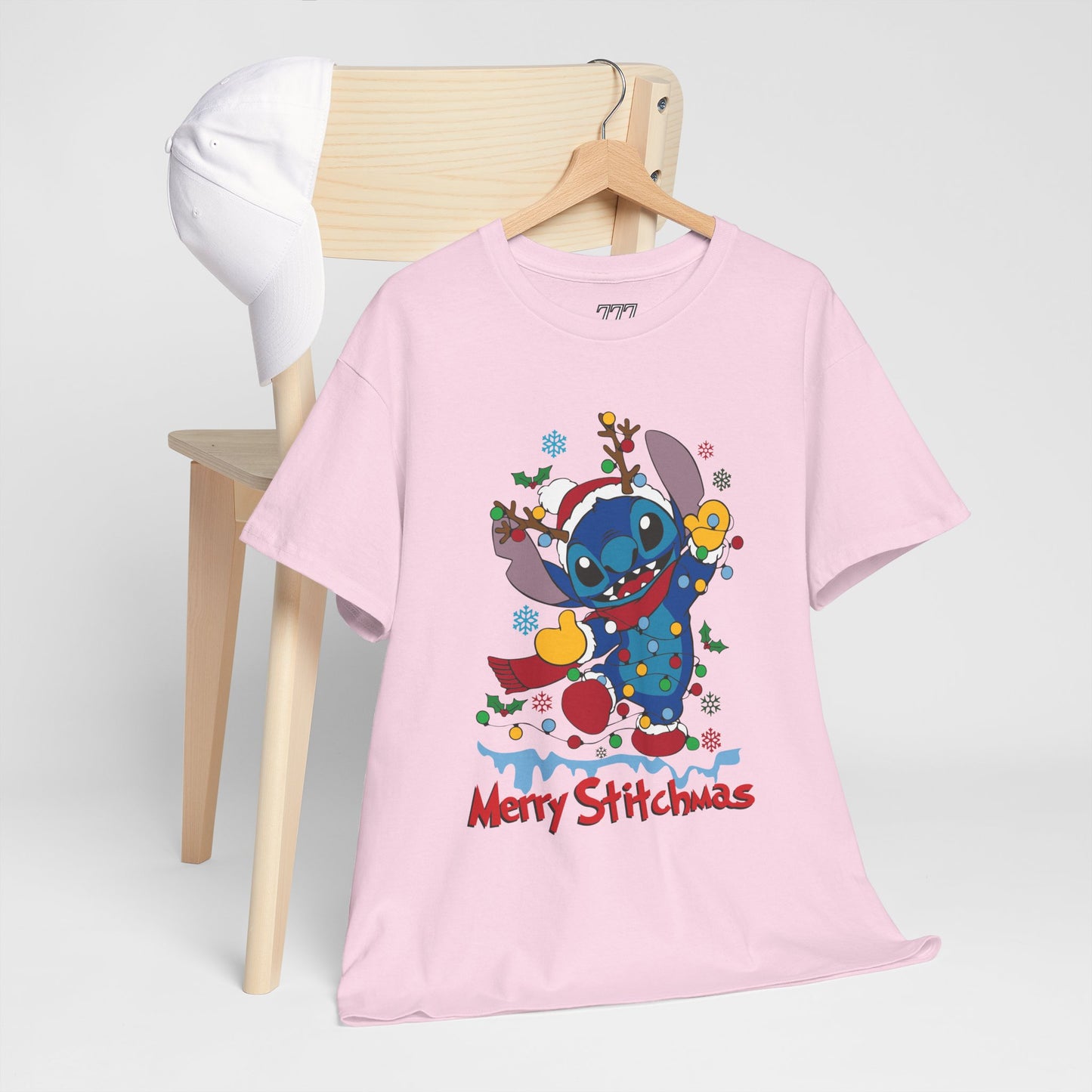 Merry Stitchmas T-Shirt – Cute Holiday Alien Unisex Heavy Cotton Tee