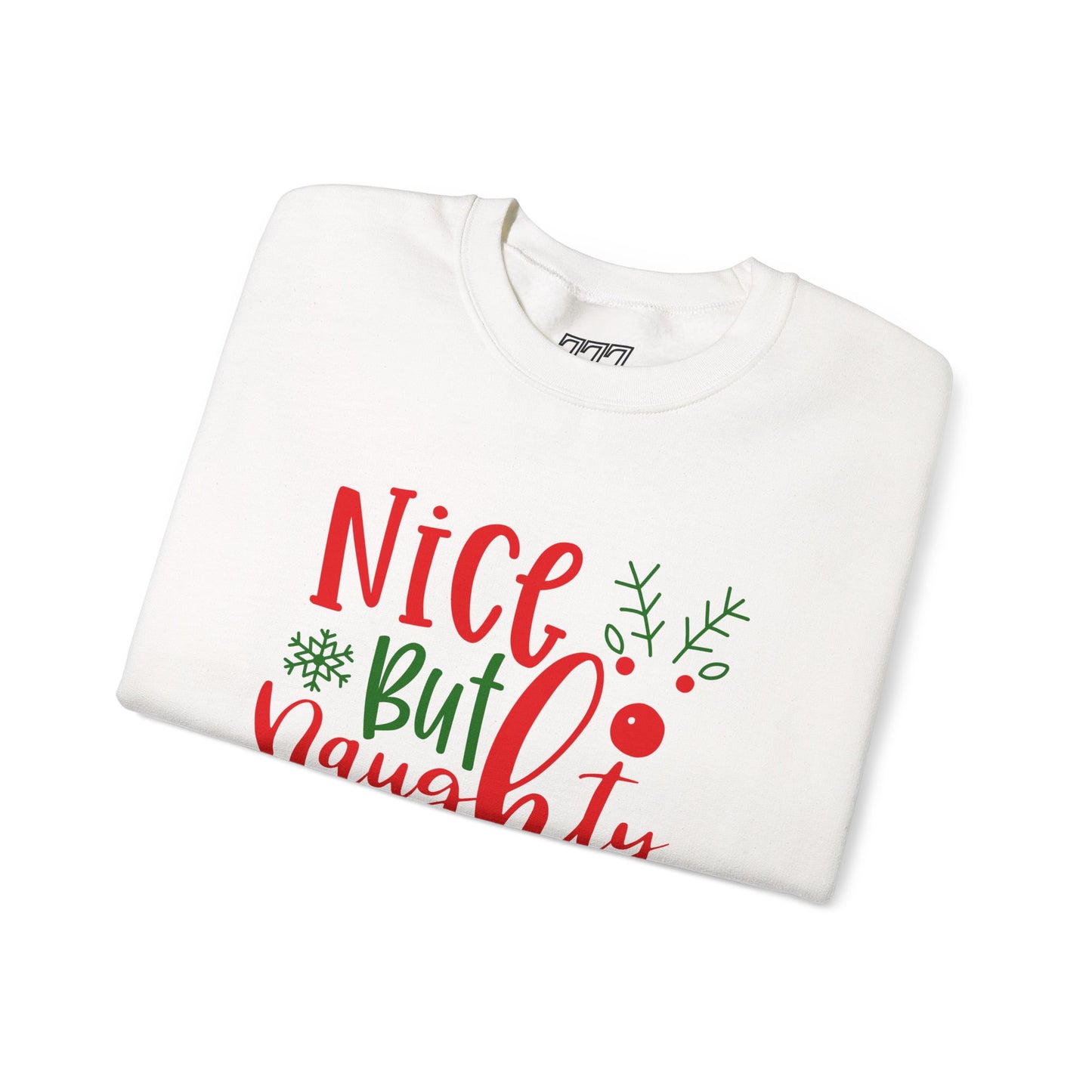 Nice But Naughty Sweatshirt – Cute & Sassy Christmas Unisex Heavy Blend Crewneck