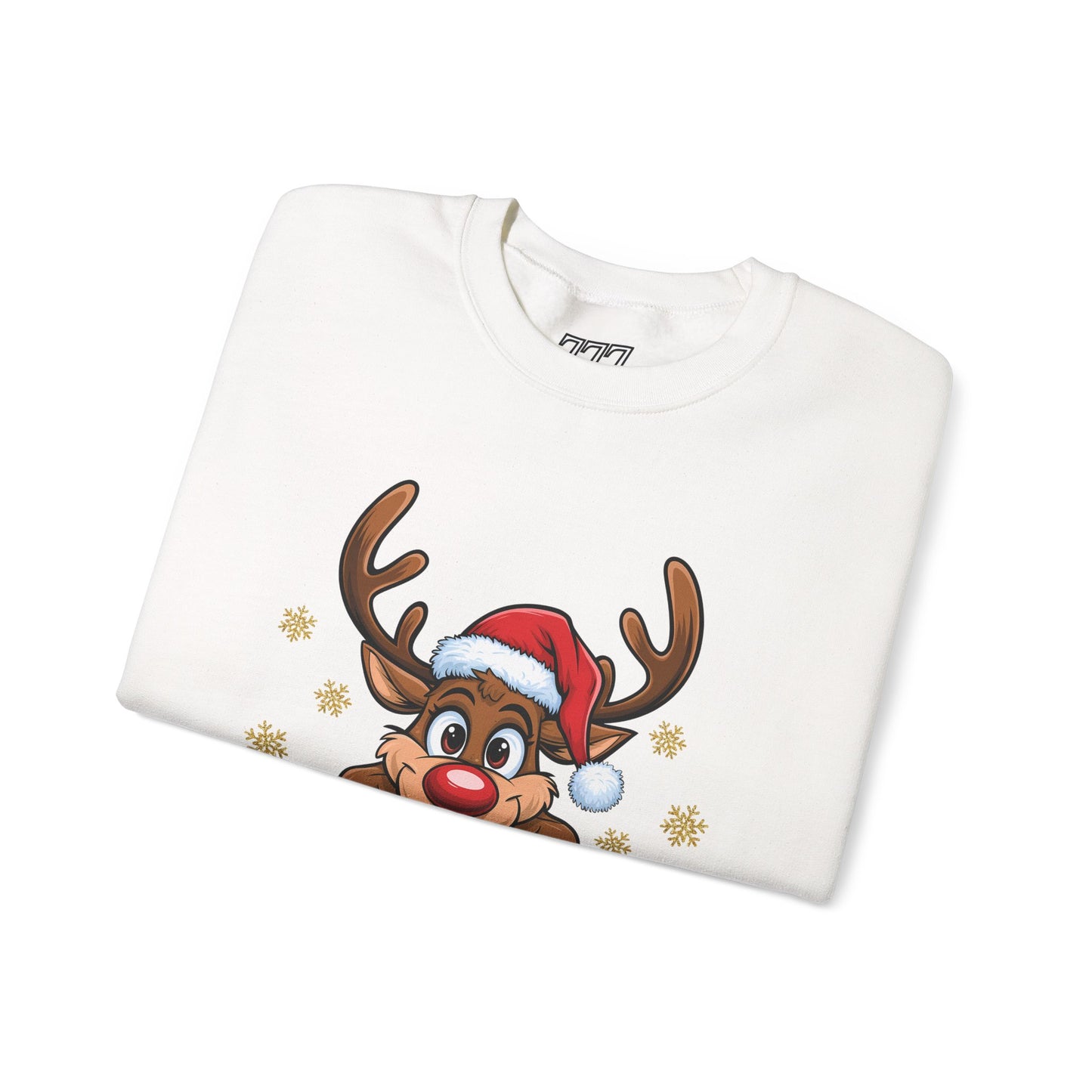 Merry & Bright Unisex Heavy Blend Crewneck Sweatshirt – Cute Christmas Reindeer Holiday Sweater