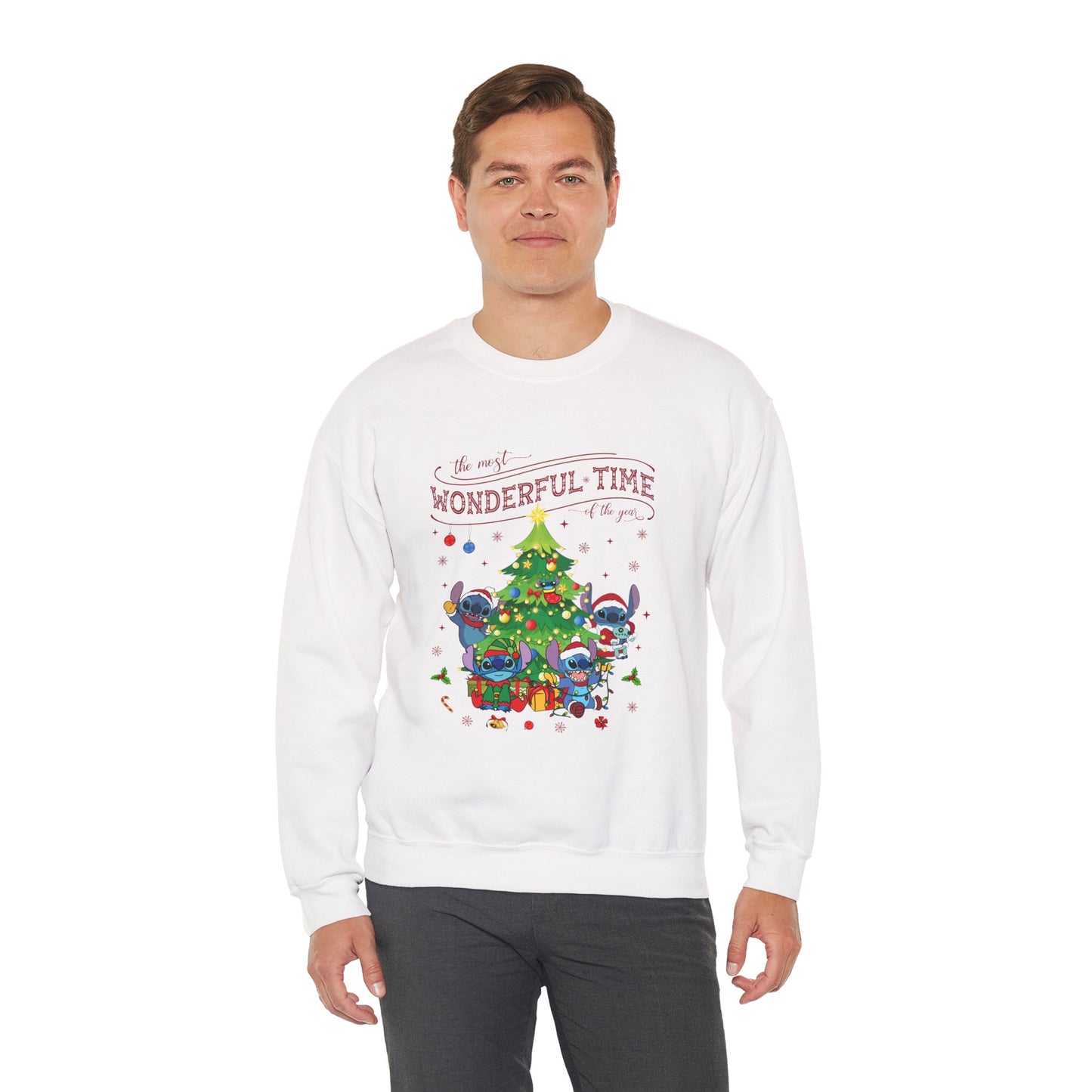 The Most Wonderful Time of the Year Christmas Sweatshirt – Cute Holiday Characters Festive Unisex Heavy Blend Crewneck