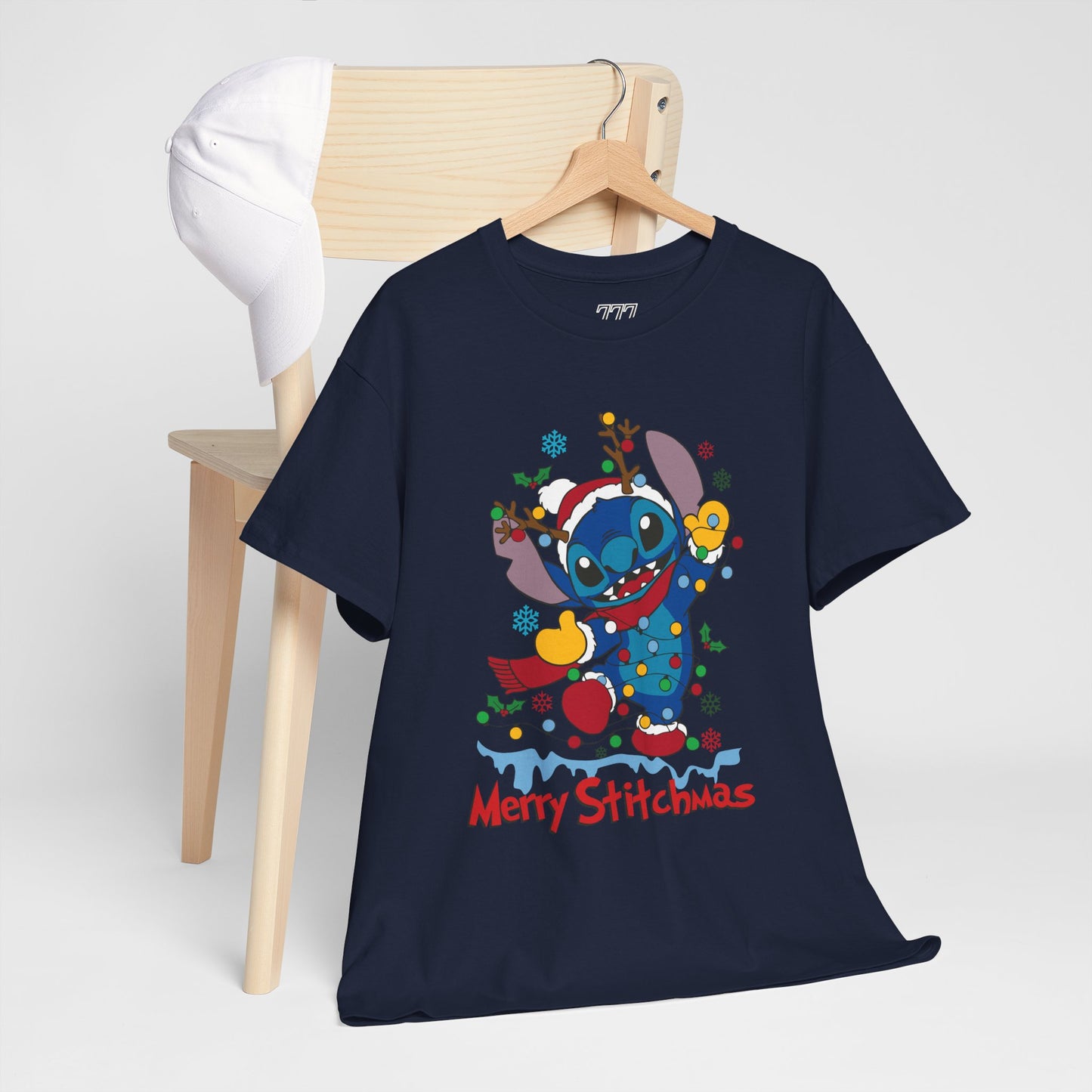 Merry Stitchmas T-Shirt – Cute Holiday Alien Unisex Heavy Cotton Tee