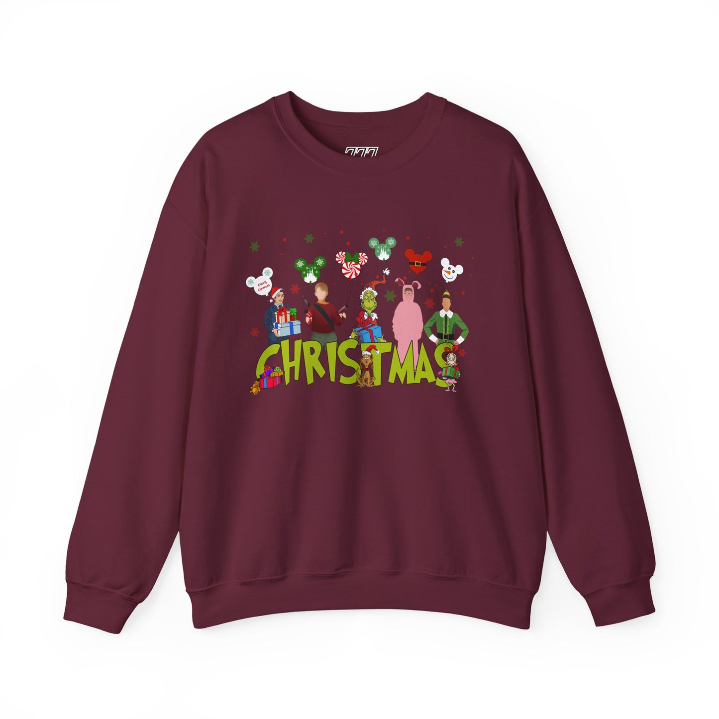 Christmas Character Squad Sweatshirt – Cute Festive Holiday Characters Unisex Heavy Blend Crewneck