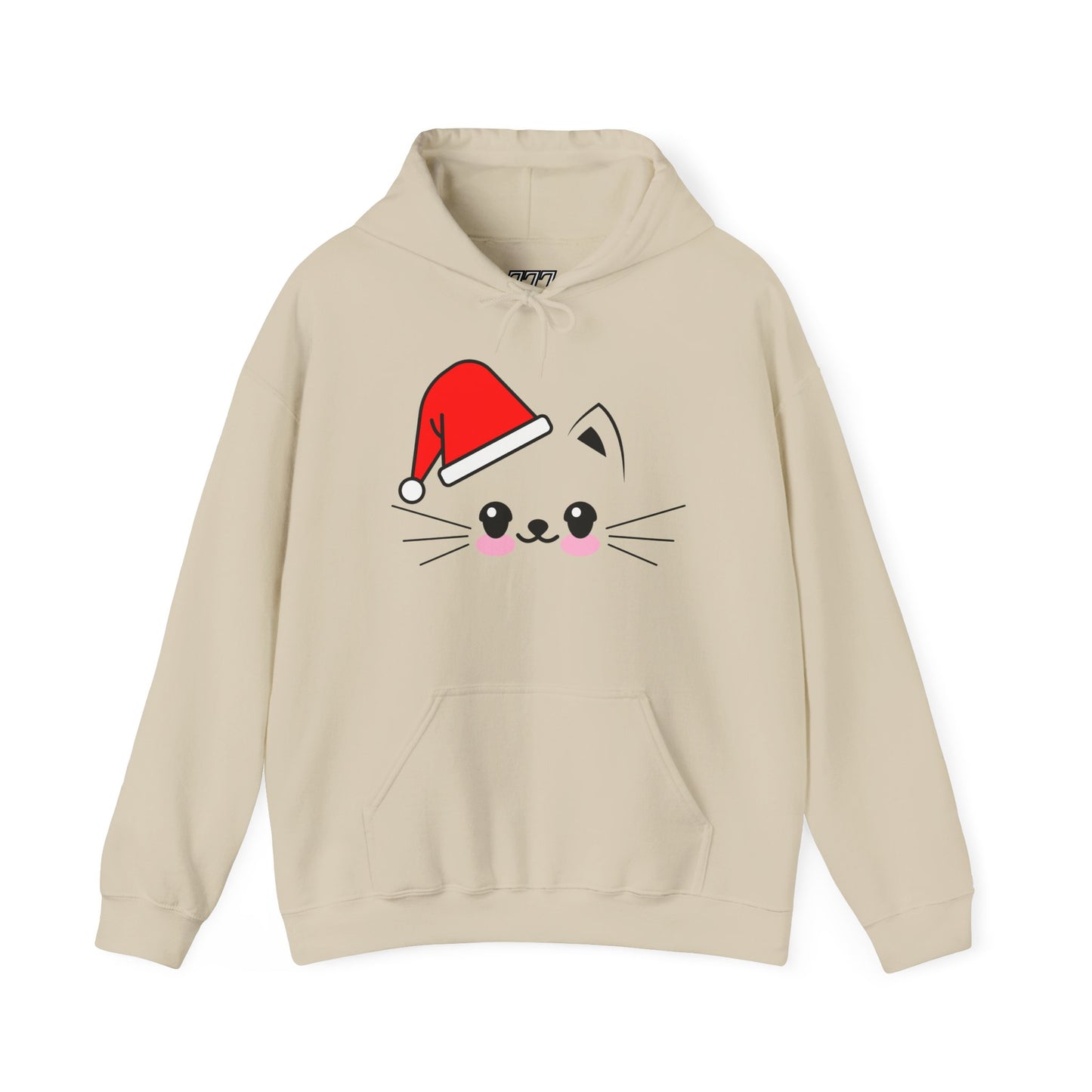 Cat Santa Christmas Hoodie – Cute Kawaii Cat Holiday Hooded Sweatshirt (Unisex)