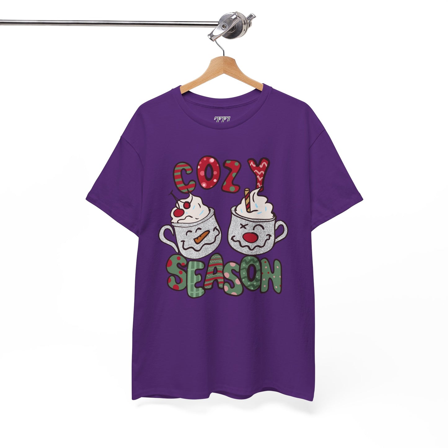 Cozy Season Christmas Unisex Heavy Cotton T-Shirt – Cute Holiday Hot Cocoa Tee