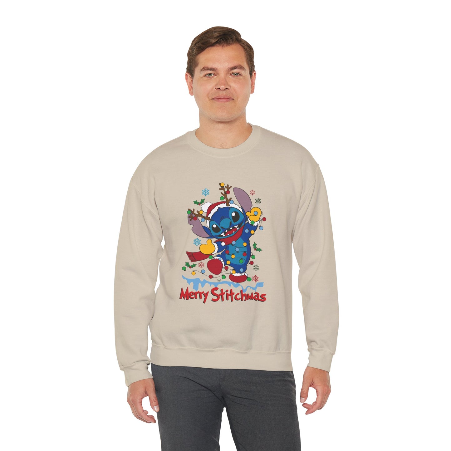 Merry Stitchmas Sweatshirt – Cute Holiday Alien Unisex Heavy Blend Crewneck