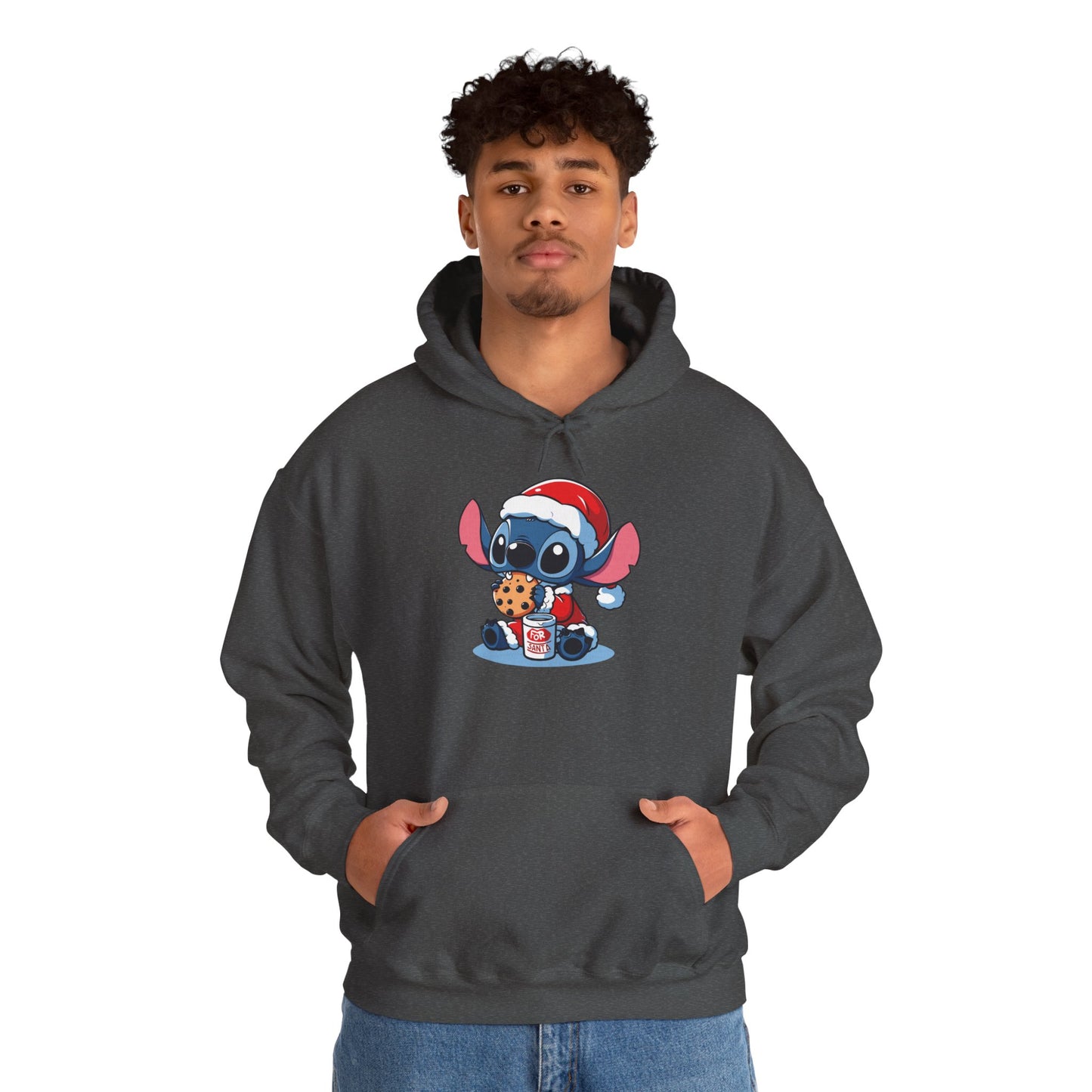 Saint Stitch Christmas Hoodie – Cute Holiday Alien Unisex Heavy Blend Sweatshirt