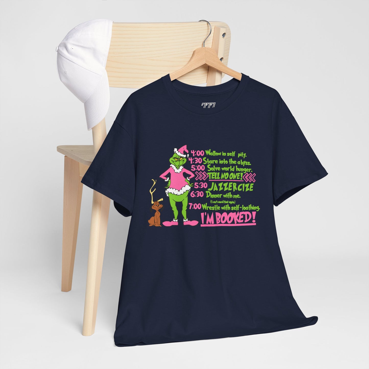 I’m Booked Grinch Schedule Funny Christmas Tee Unisex Heavy Cotton T-Shirt