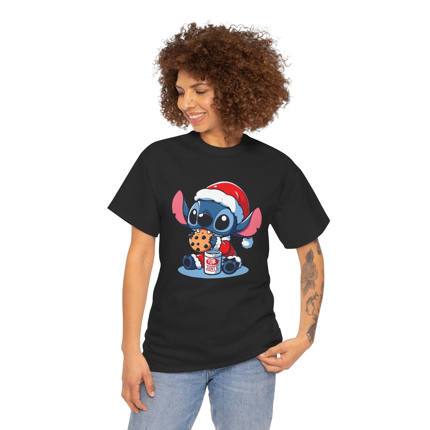 Saint Stitch Christmas T-Shirt – Cute Holiday Alien Unisex Heavy Cotton Tee