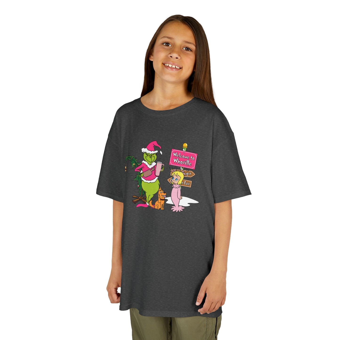 Welcome to Merryville Kids Christmas T-Shirt – Cute Green Holiday Creature Tee
