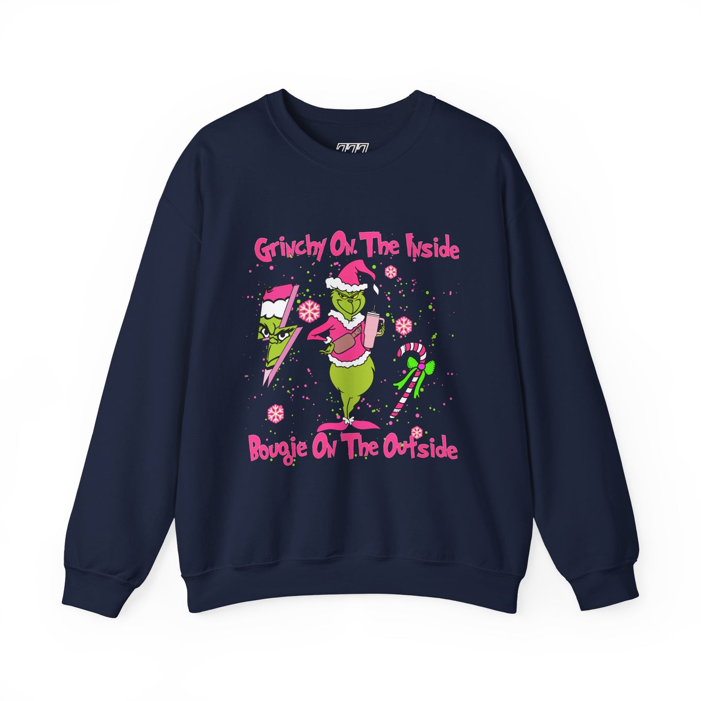 Grinchy On The Inside, Bougie On The Outside Unisex Heavy Blend Crewneck Sweatshirt