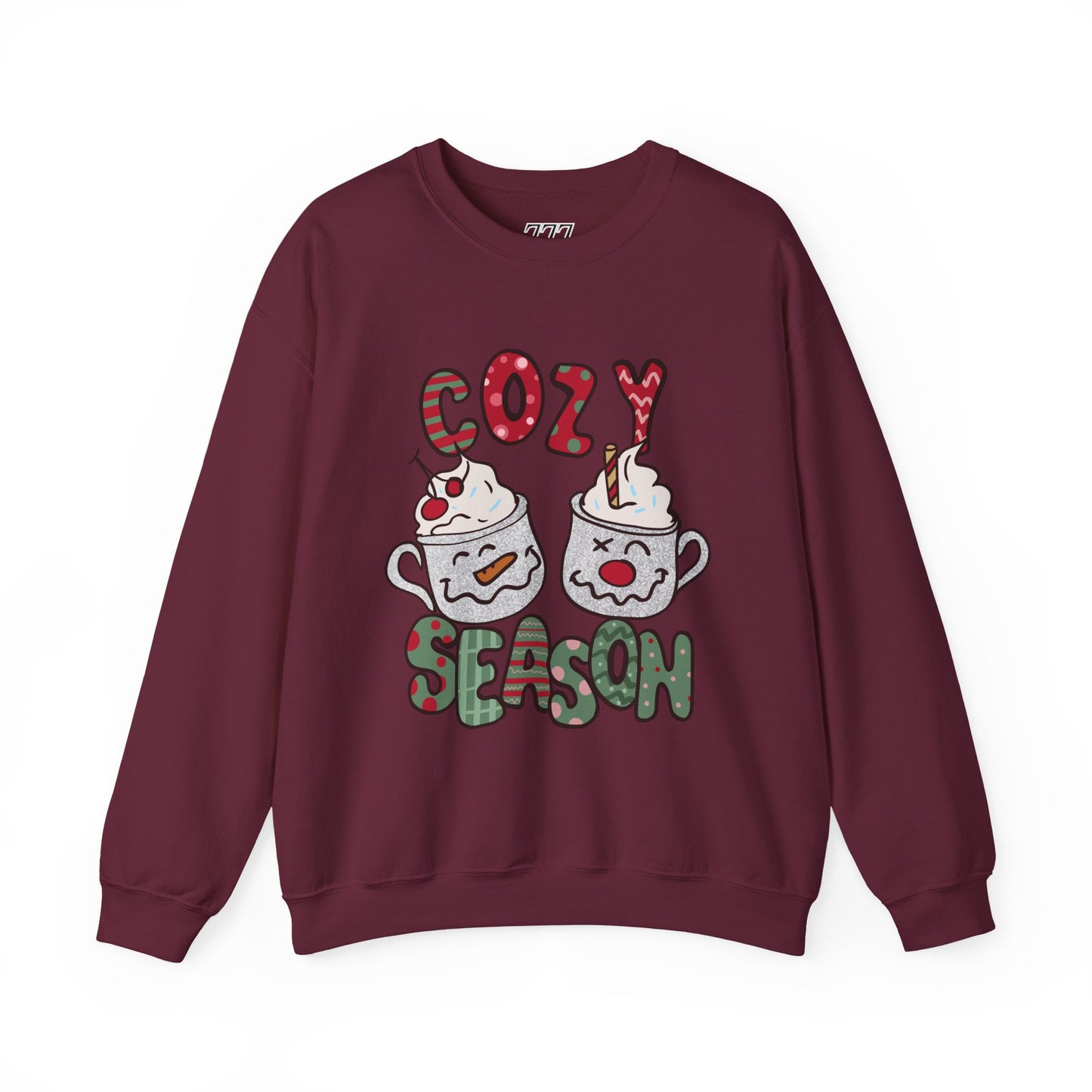 Cozy Season Christmas Unisex Heavy Blend Crewneck Sweatshirt – Cute Holiday Hot Cocoa Sweater