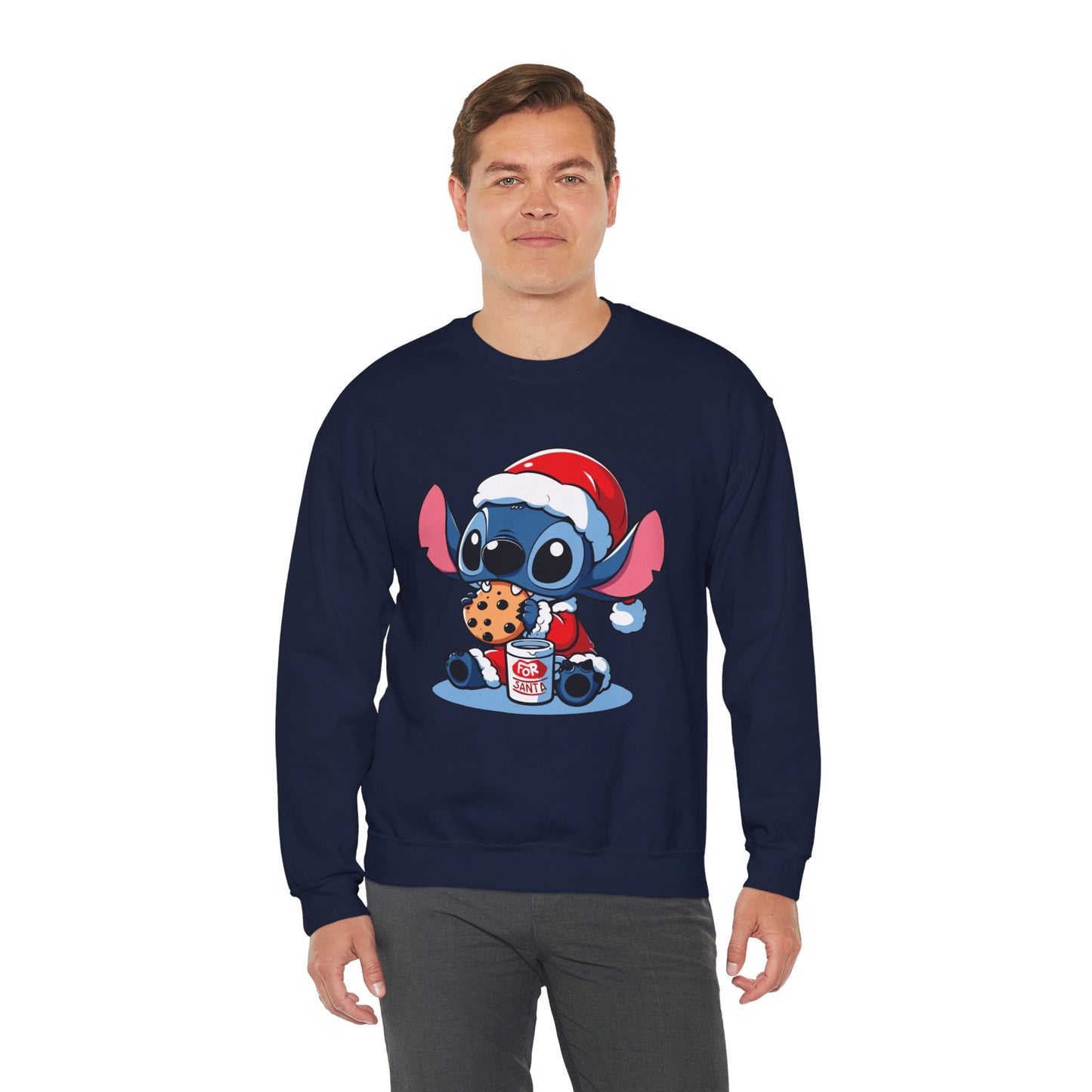 Saint Stitch Christmas Sweatshirt – Cute Holiday Alien Unisex Heavy Blend Crewneck