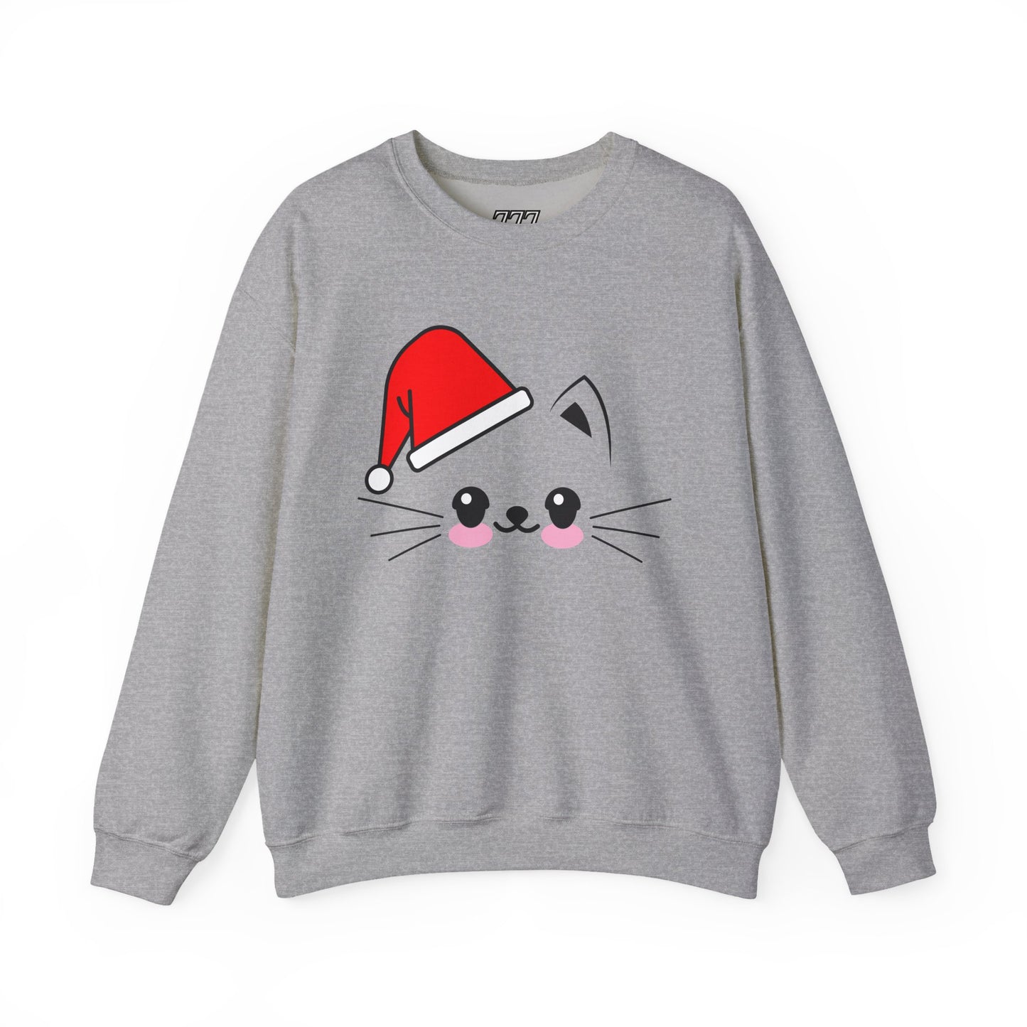 Cat Santa Christmas Crewneck – Cute Kawaii Cat Holiday Sweatshirt (Unisex)