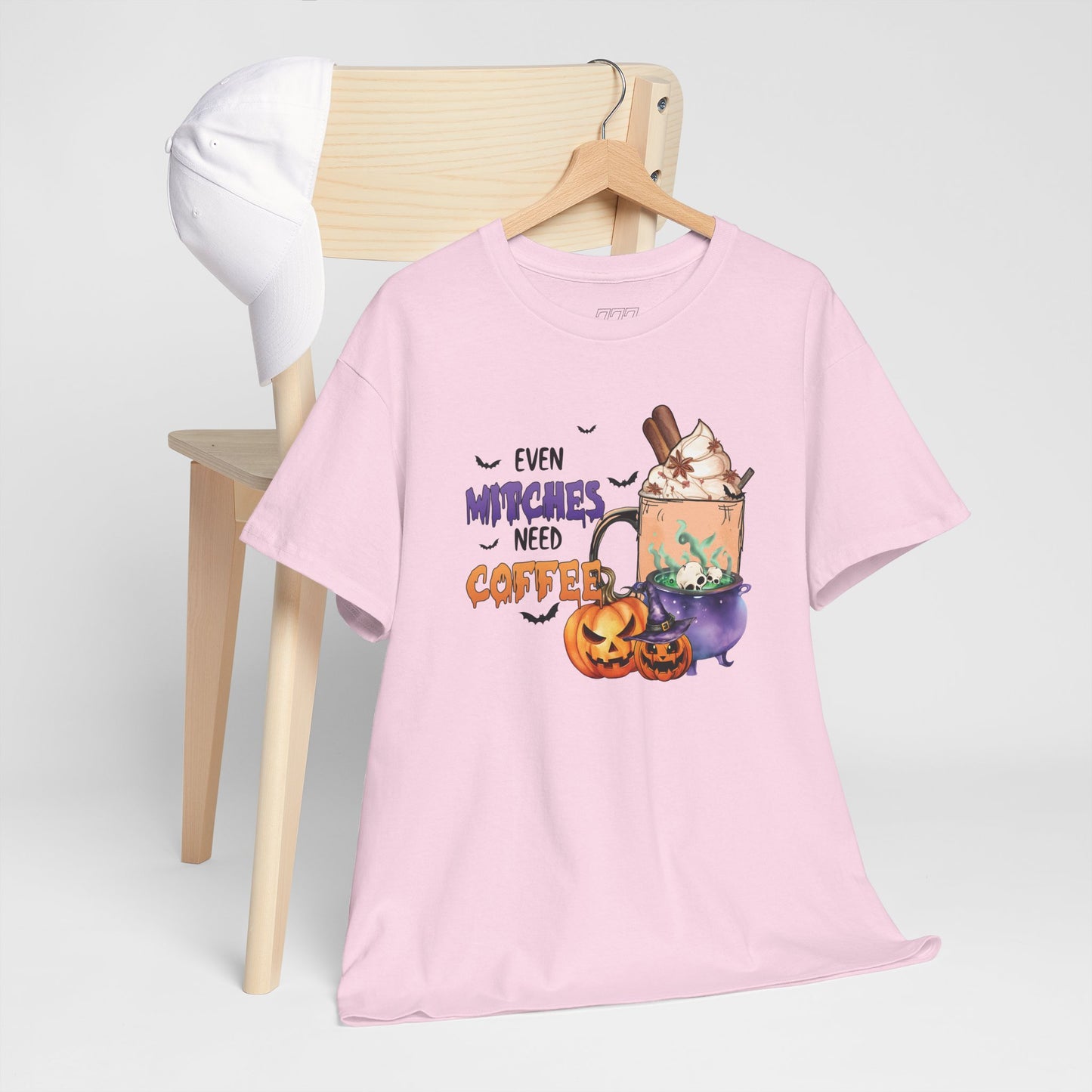 Even Witches Need Coffee Women's Heavy Cotton T-Shirt