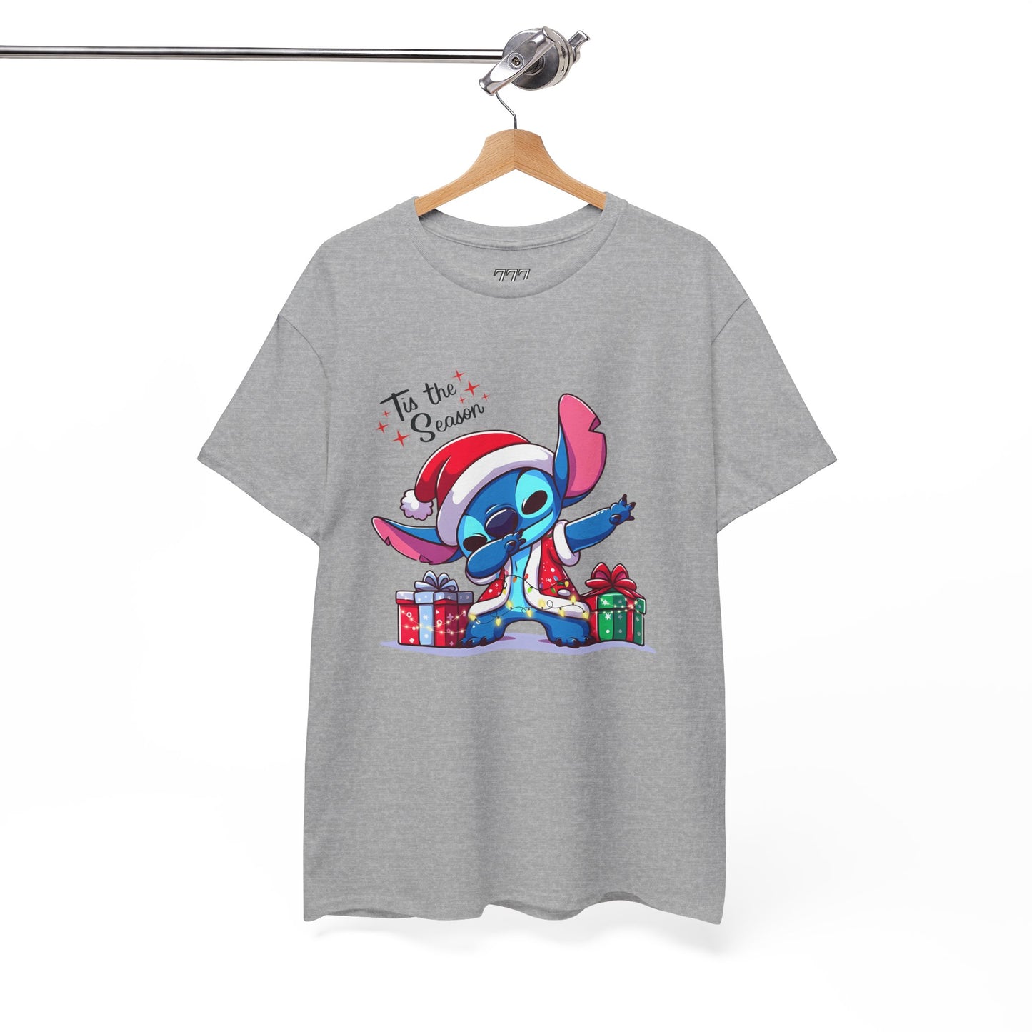 Tis the Season Blue Alien Christmas T-Shirt – Cute Holiday Unisex Heavy Cotton Tee