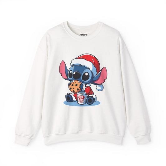 Saint Stitch Christmas Sweatshirt – Cute Holiday Alien Unisex Heavy Blend Crewneck