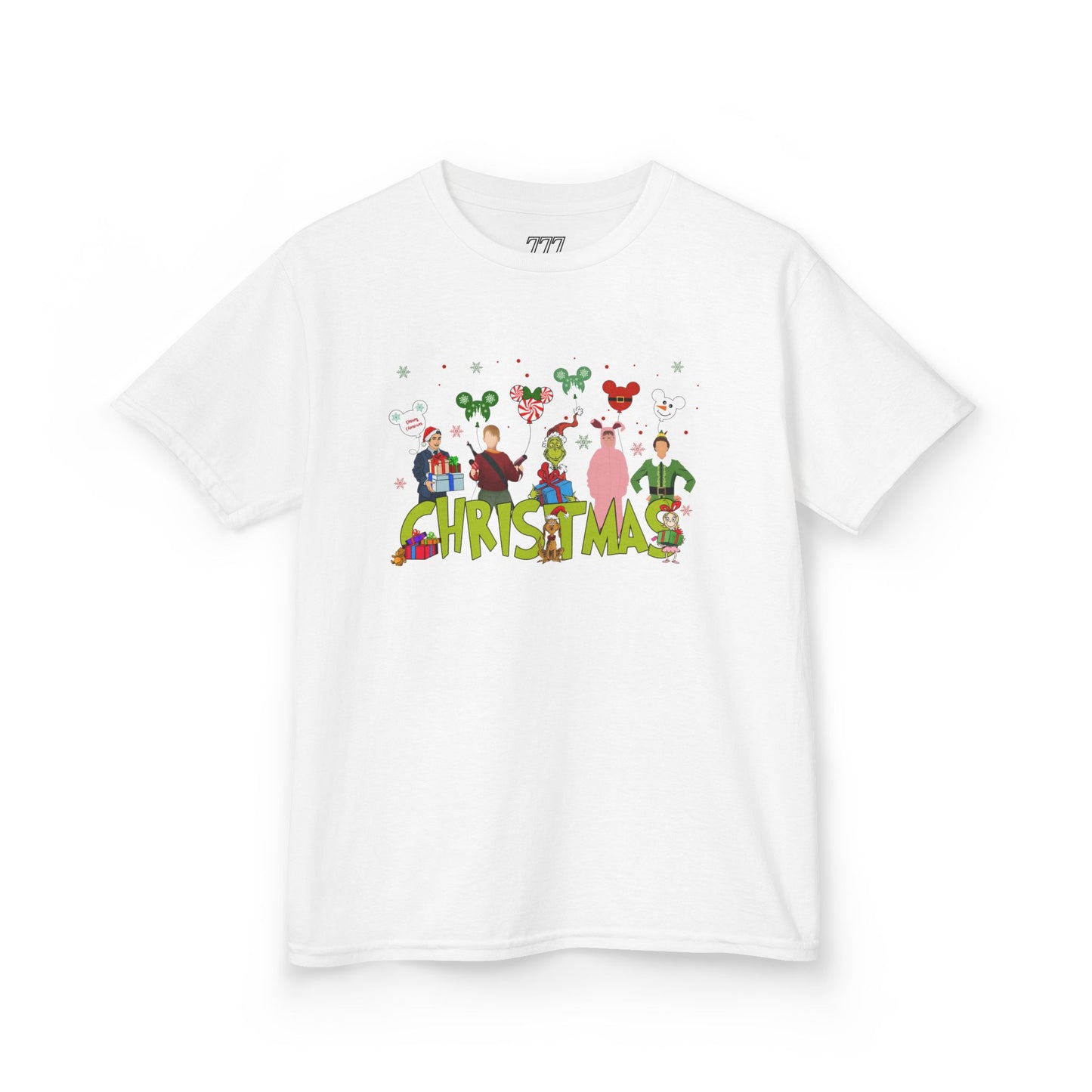 Christmas Character Squad Kids Christmas Tee – Cute Festive Holiday Characters Kids Heavy Cotton T-Shirt