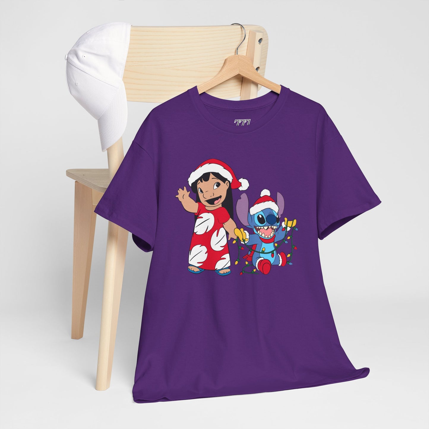 Island Holiday Duo T-Shirt – Festive Blue Alien & Girl Graphic Tee