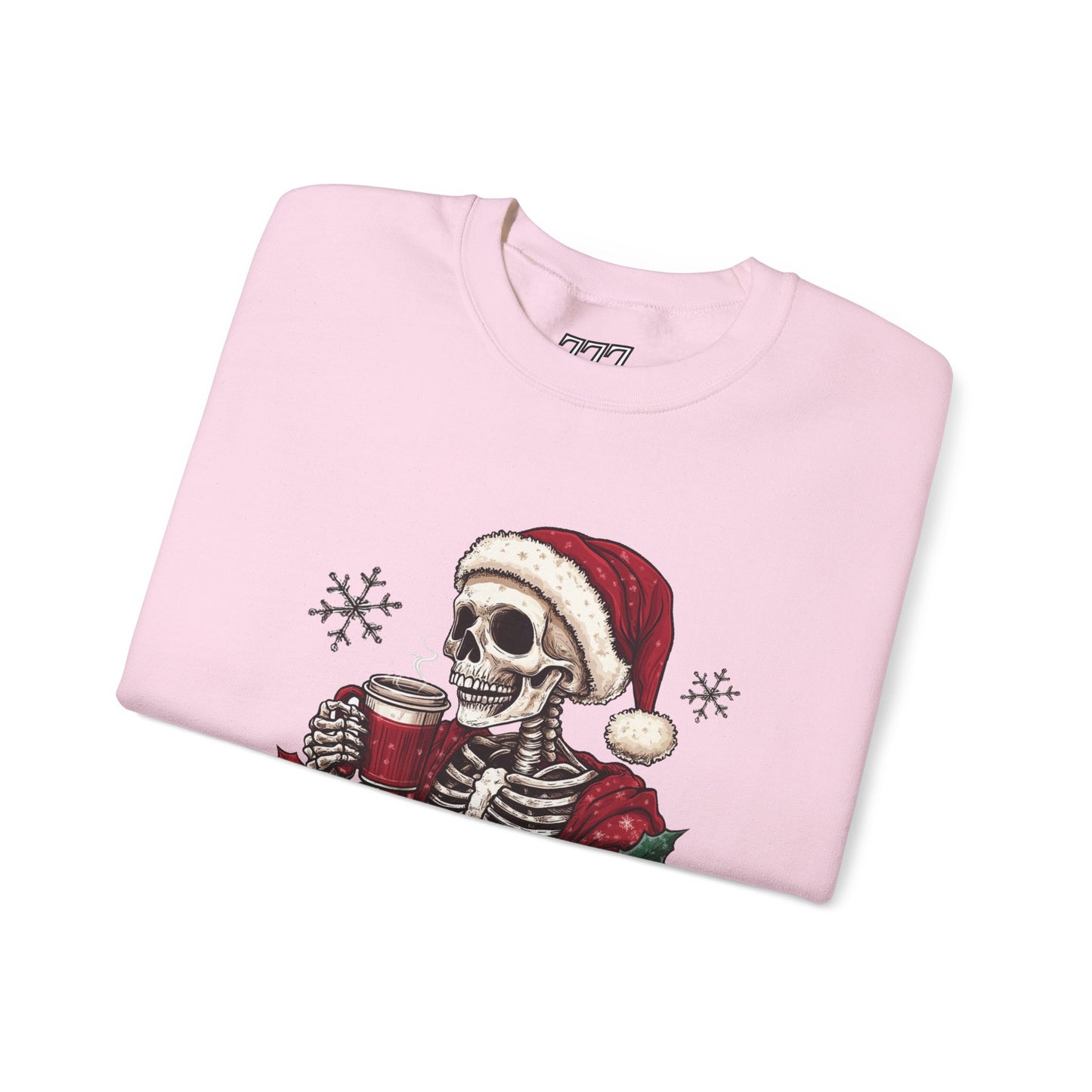 Freezing To Death Skeleton Christmas Crewneck – Funny Holiday Unisex Sweatshirt, Winter Coffee Xmas Pullover