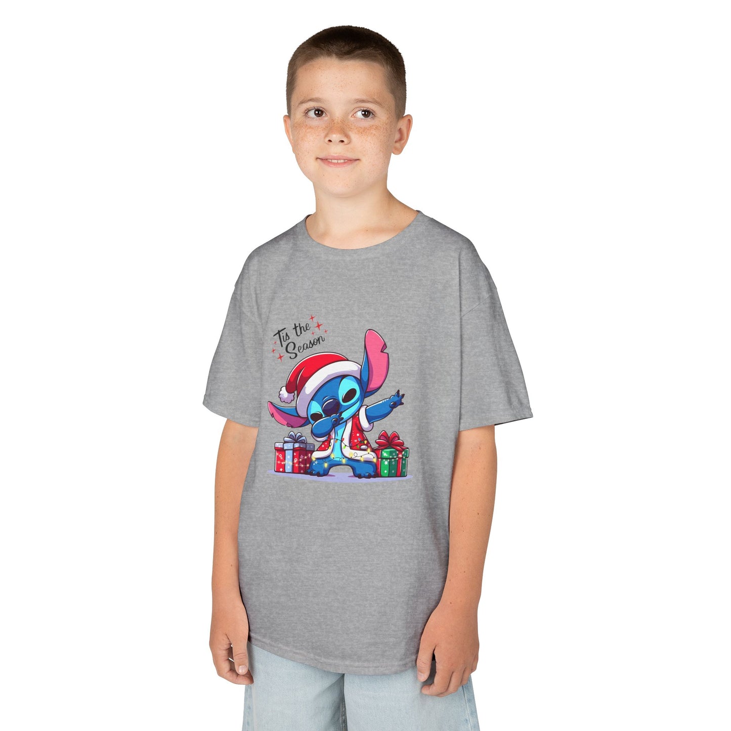 Tis the Season Blue Alien Christmas Kids T-Shirt – Cute Holiday Cartoon Tee