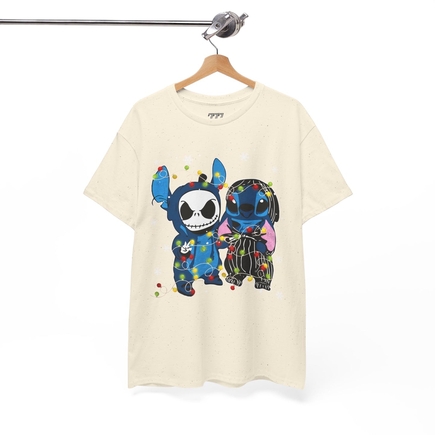 Cute Holiday Duo Christmas Unisex Heavy Cotton T-Shirt – Cartoon Alien & Skeleton Festive Tee