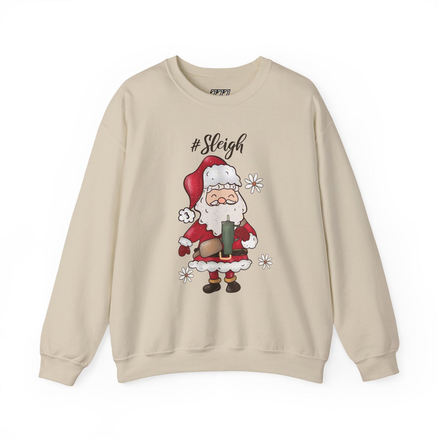 #Sleigh Funny Santa Christmas Sweatshirt – Cute Holiday Hashtag Graphic Unisex Heavy Blend Crewneck